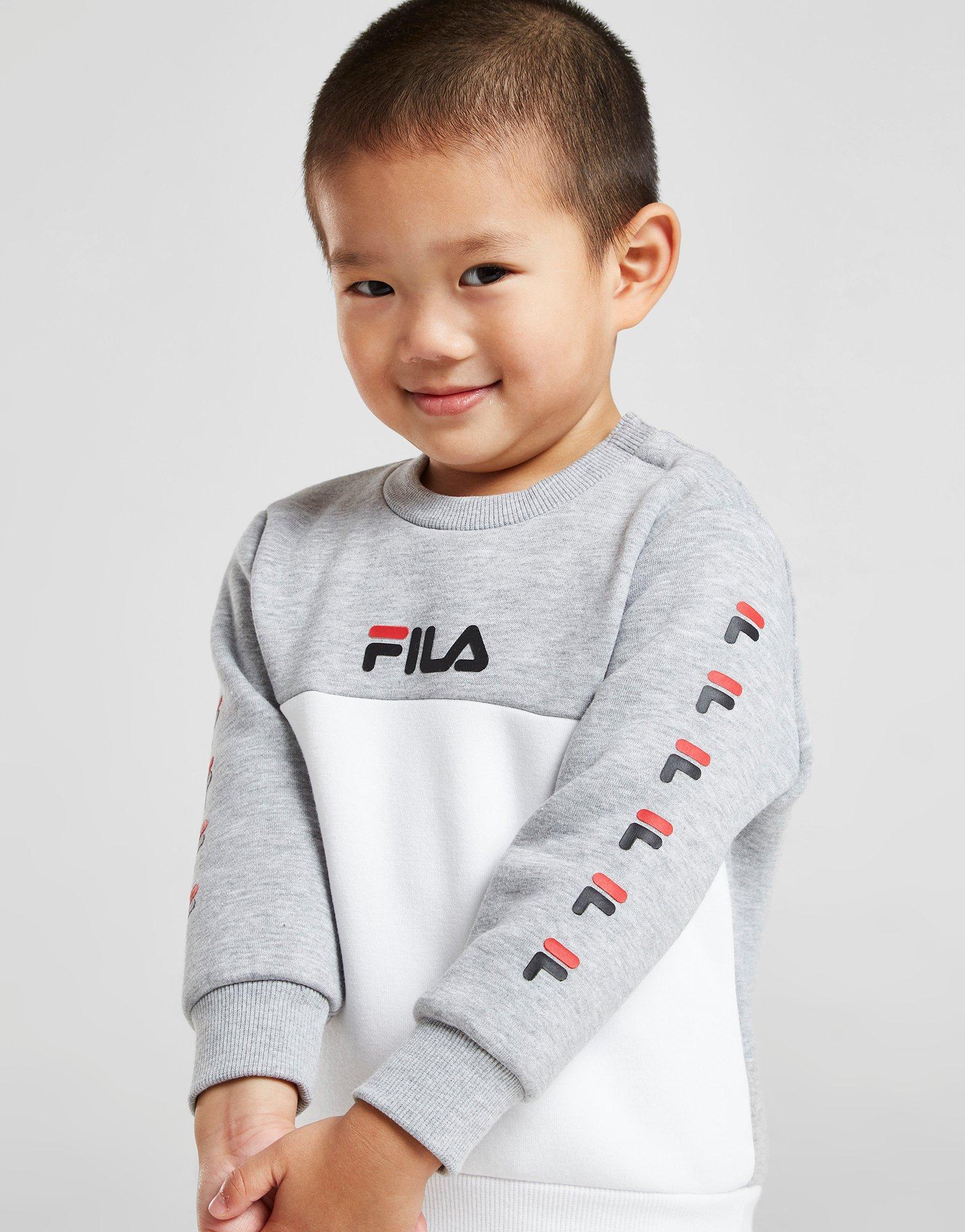 Komplet dresowy dziecięcy FILA DRES REPEAT LOGO COLOUR BLOCK CREW SS21JDI004 Szary