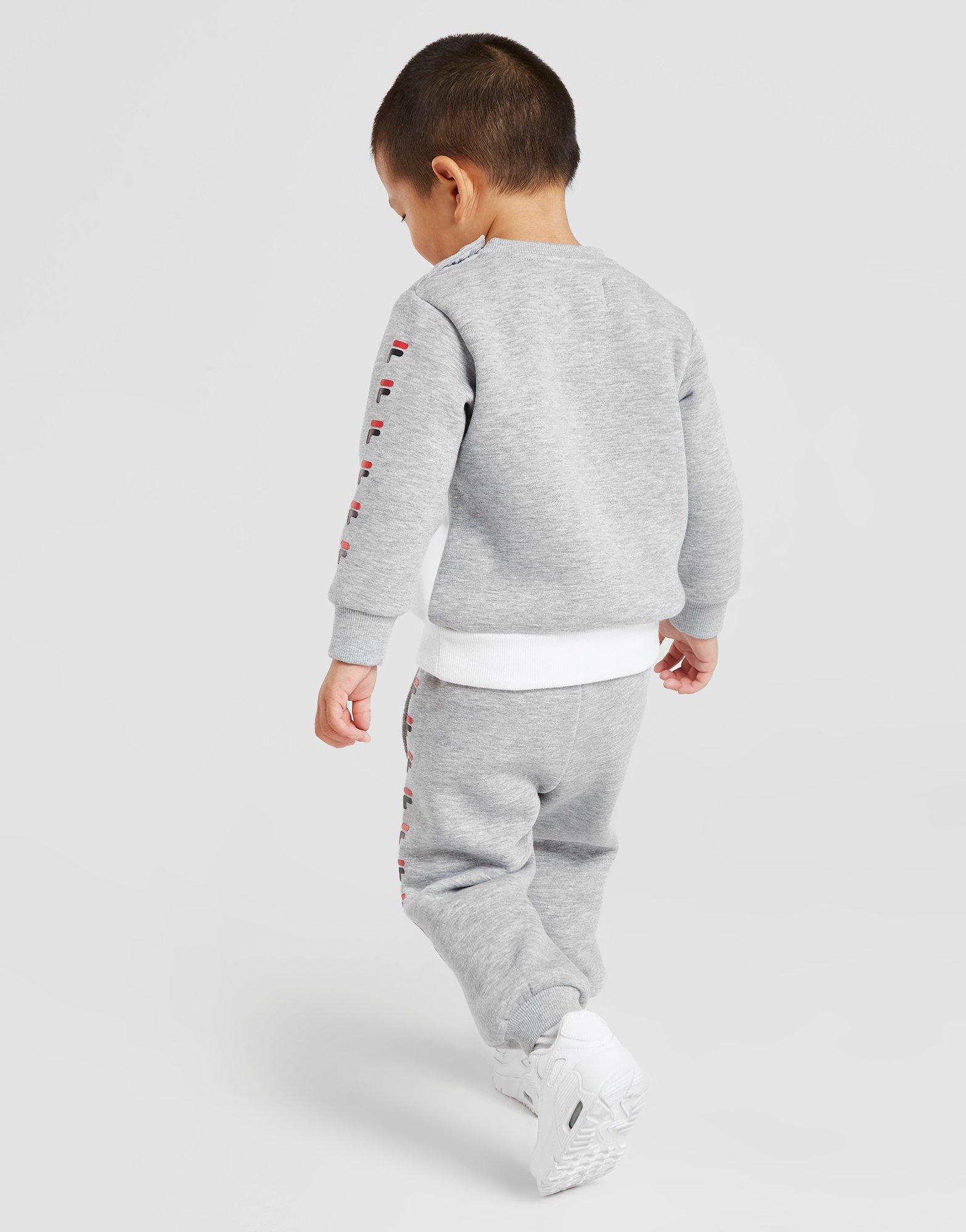 Komplet dresowy dziecięcy FILA DRES REPEAT LOGO COLOUR BLOCK CREW SS21JDI004 Szary