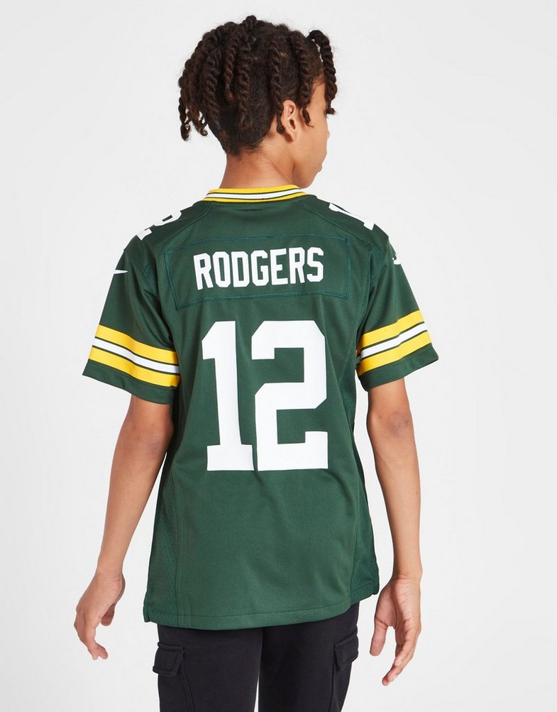 Green Nike NFL Green Bay Packers Rodgers #12 Jersey Junior