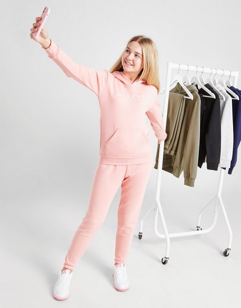 Detská tepláková súprava MCKENZIE GIRLS' ESSENTIAL HOODED TRACKSUIT JUNIOR  MCKTJ14353MPK Ružová