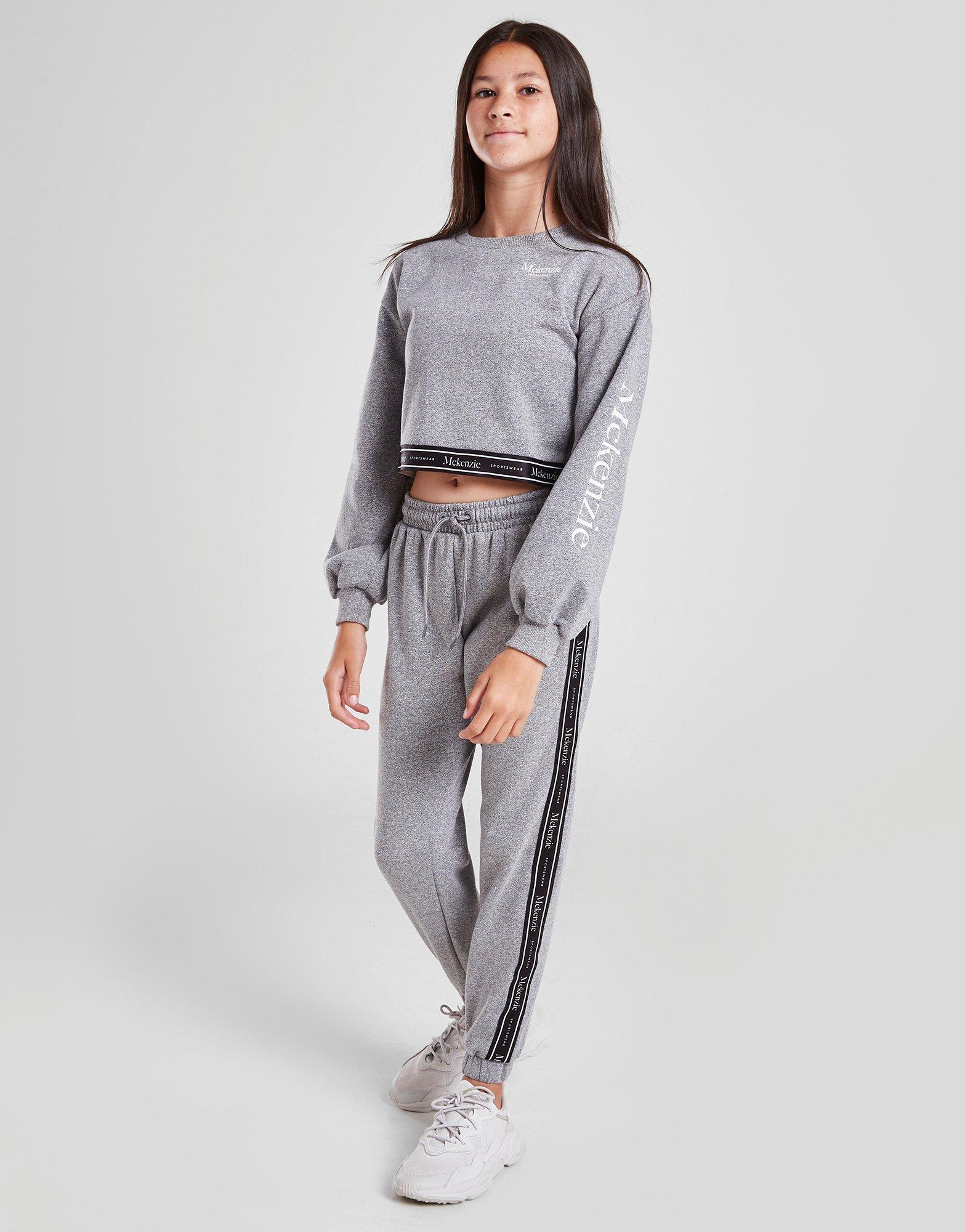 MCKENZIE BLUZA Z KAPTUREM GIRLS' ISLA TAPE CROP MCKTJ14555GRY Szary