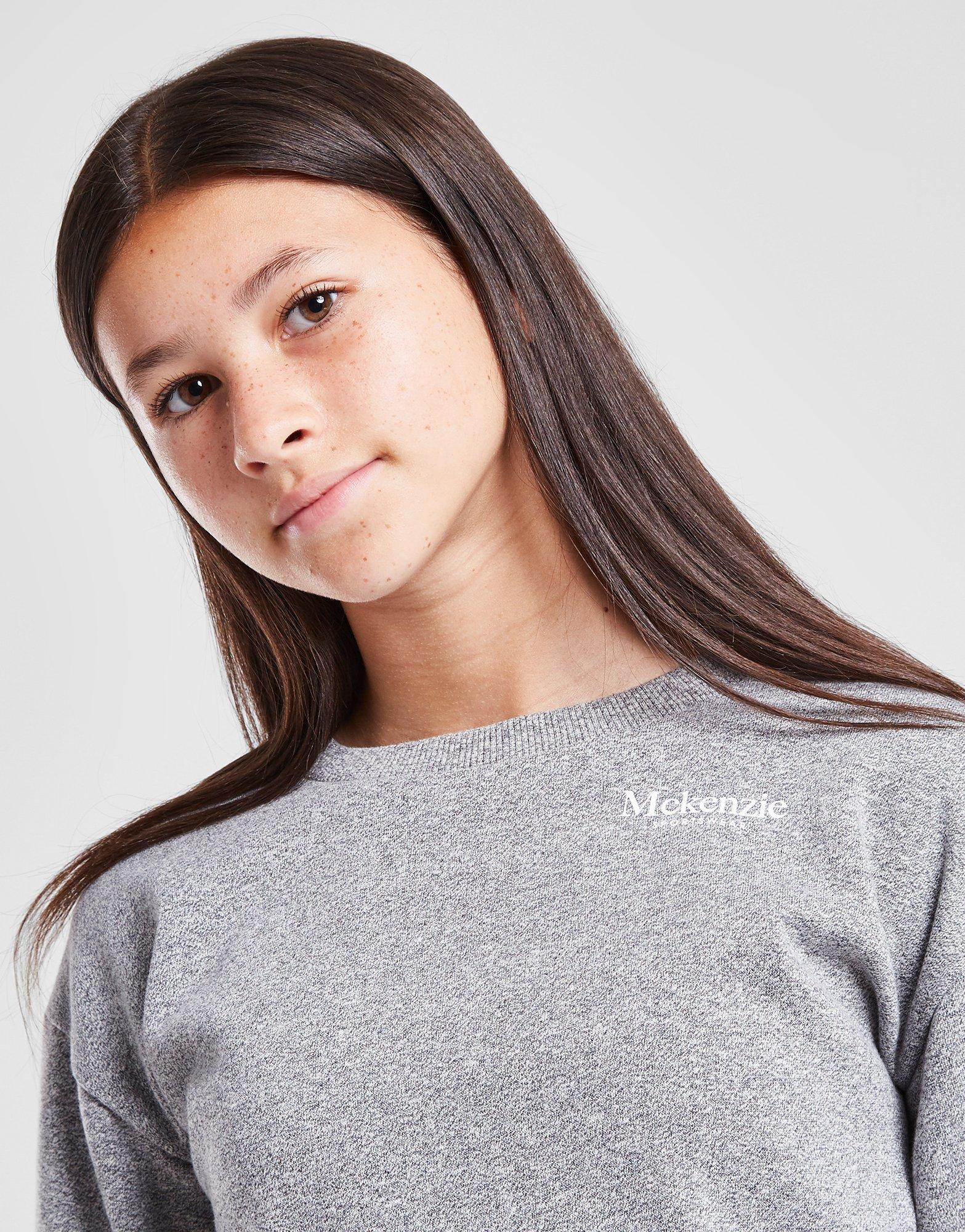 MCKENZIE BLUZA Z KAPTUREM GIRLS' ISLA TAPE CROP MCKTJ14555GRY Szary