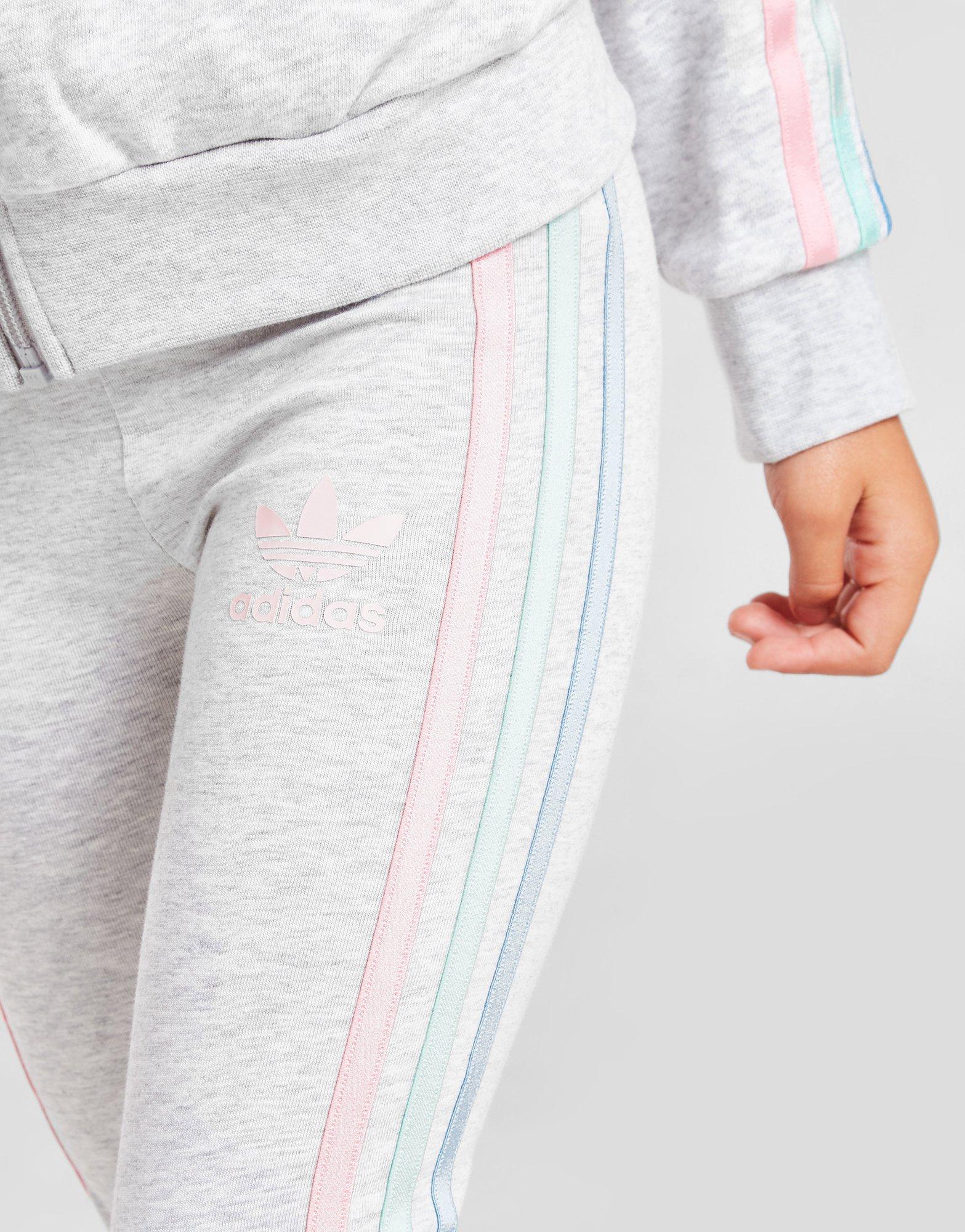 Komplet dresowy dziecięcy ADIDAS DRES GIRLS' TRISTRIPE TRACK TOP/LEGGINGS GU1818 Szary