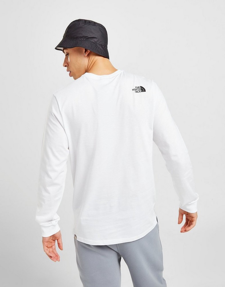 Koszulka, t-shirt męski THE NORTH FACE DŁUGI RĘKAW SIMPLE DOME LONG SLEEVE T SHIRT NF0A3L3BFN41 Biały