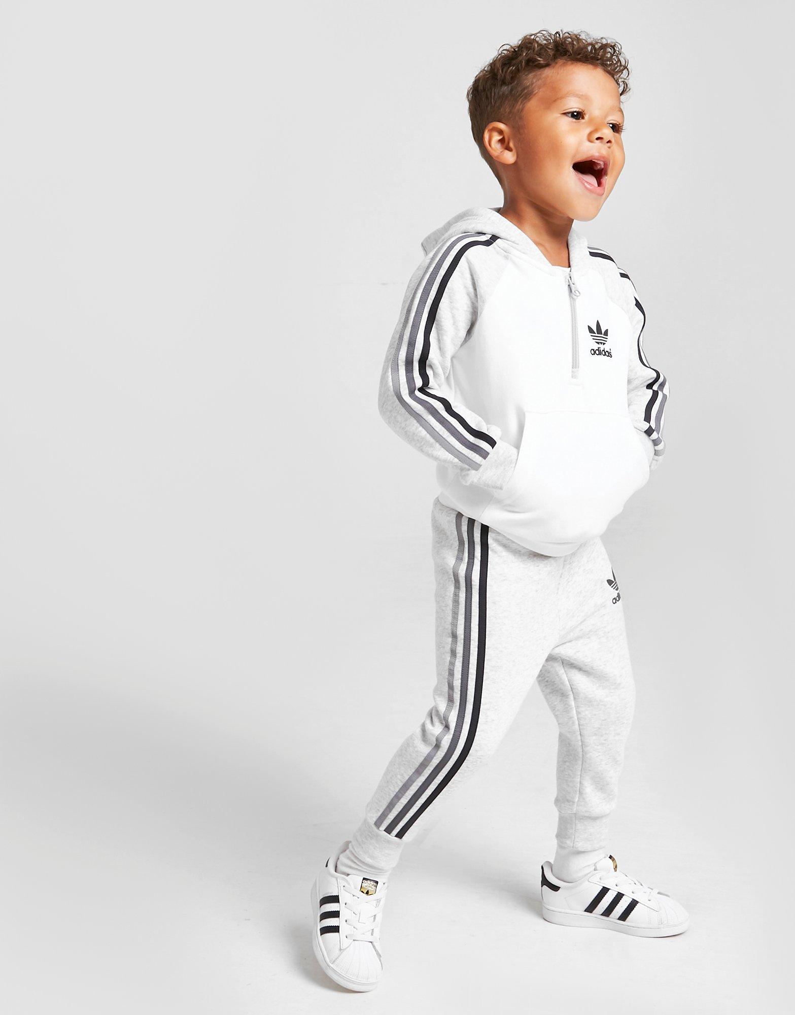 Komplet dresowy dziecięcy ADIDAS DRES 1/4 ZIP TRACKSUIT HA6496 Szary