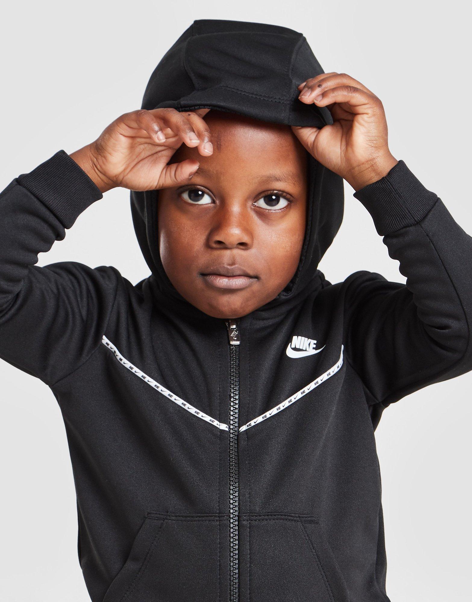 Komplet dresowy dziecięcy NIKE DRES SWOOSH FULL ZIP TRACKSUIT 56I045023 Czarny