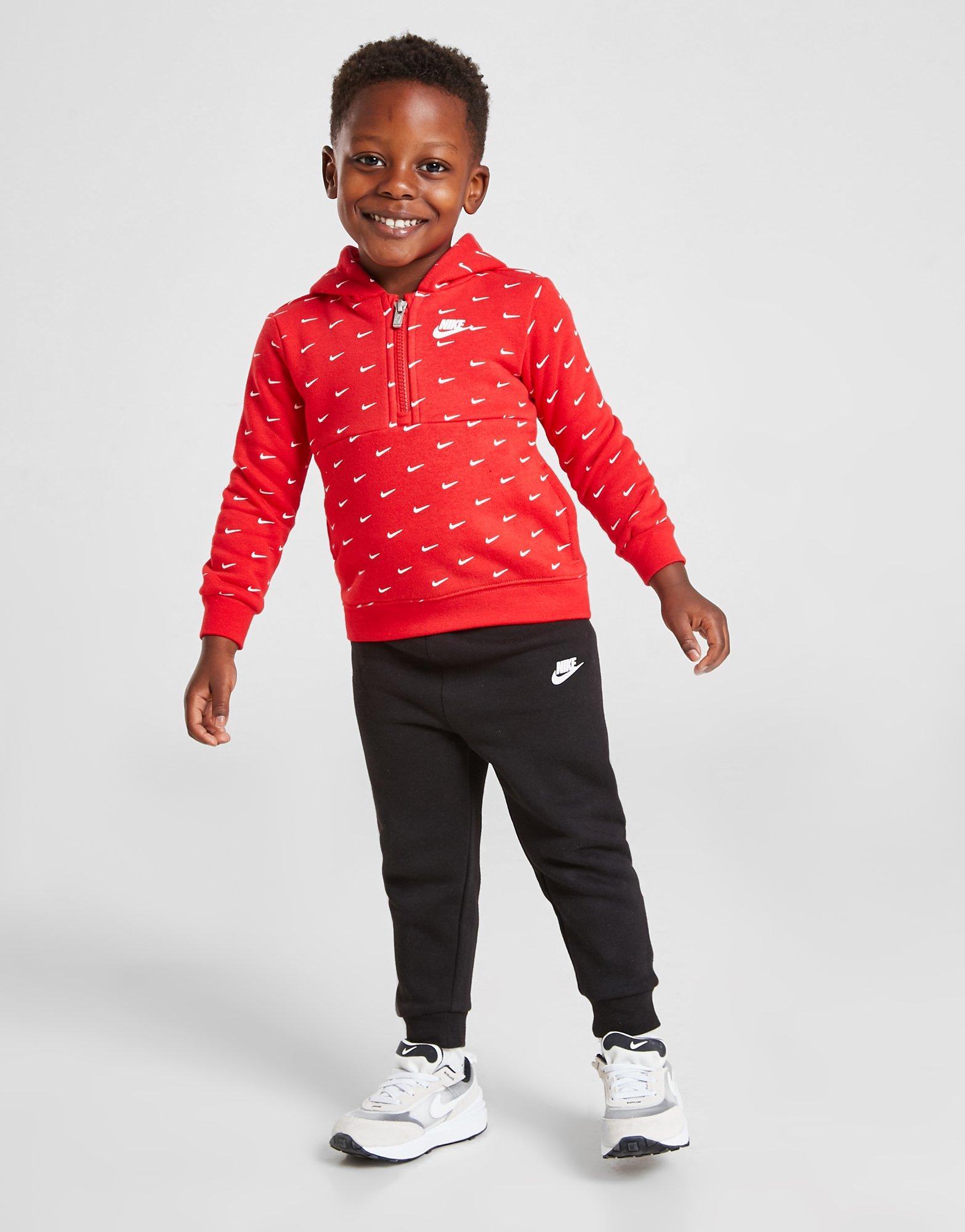 Komplet dresowy dziecięcy JORDAN DRES ALL OVER PRINT SWOOSH 1/4 ZIP 56I456U10 Czerwony
