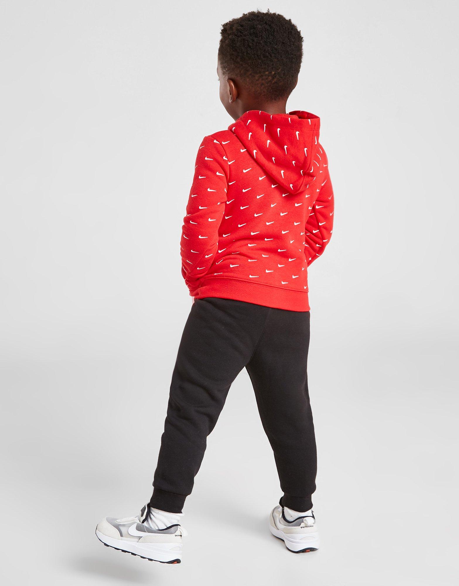 Komplet dresowy dziecięcy JORDAN DRES ALL OVER PRINT SWOOSH 1/4 ZIP 56I456U10 Czerwony