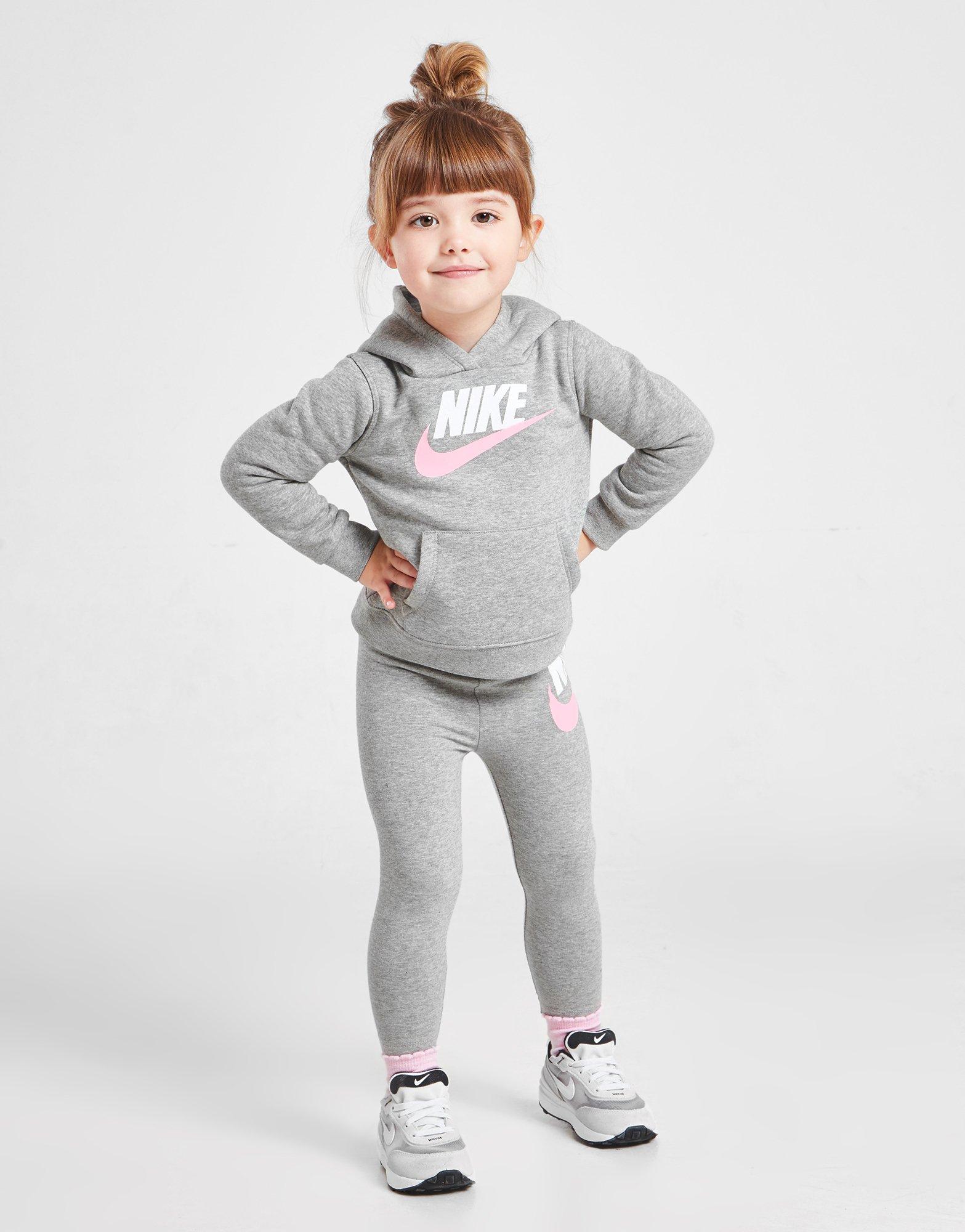 Komplet dresowy dziecięcy NIKE DRES GIRLS' LOGO HOODIE/LEGGINGS SET 06H244G0D Różowy