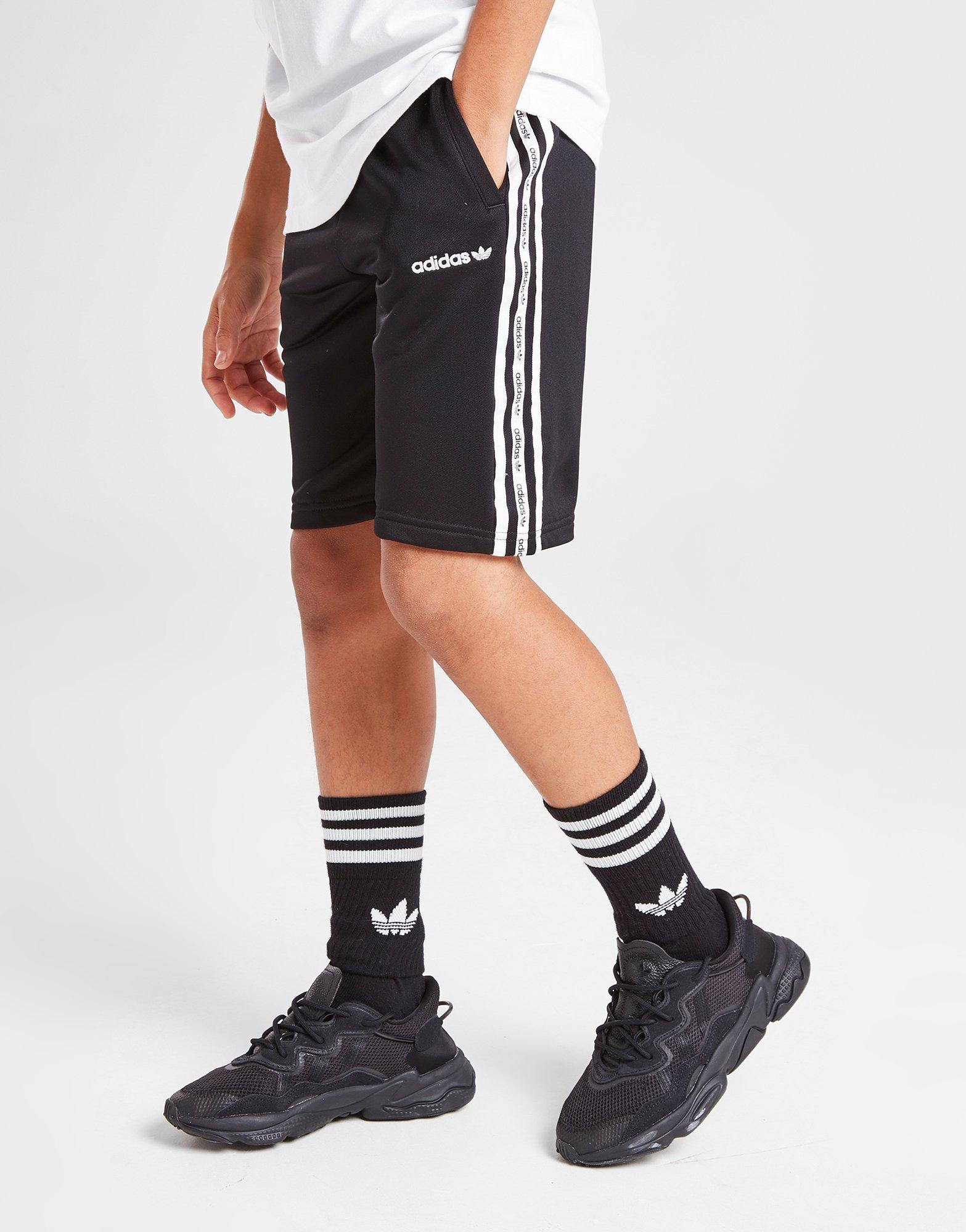 Detské krátke nohavice ADIDAS ŠORTKY  TAPE POLY SHORTS JUNIOR H09417 Čierna