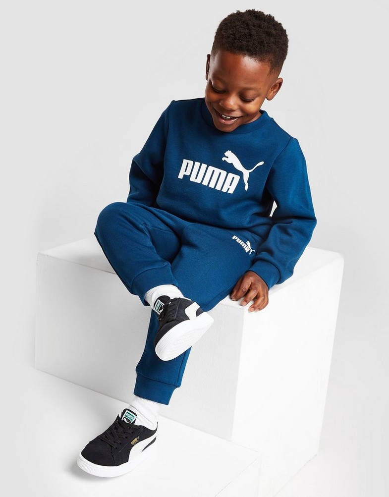 Komplet dresowy dziecięcy PUMA DRES ESS CRW ST PETROL'BLU/WH 84614138 Niebieski