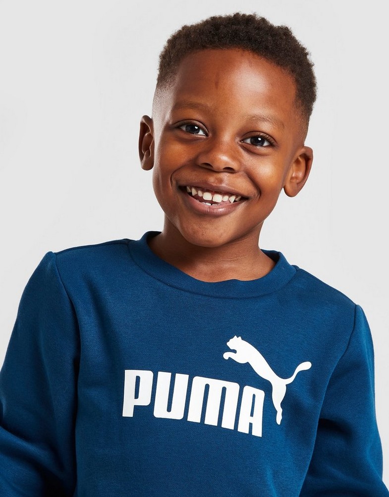 Komplet dresowy dziecięcy PUMA DRES ESS CRW ST PETROL'BLU/WH 84614138 Niebieski