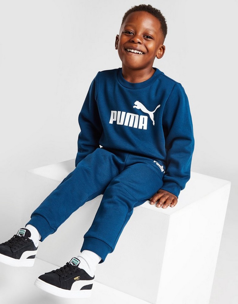 Komplet dresowy dziecięcy PUMA DRES ESS CRW ST PETROL'BLU/WH 84614138 Niebieski
