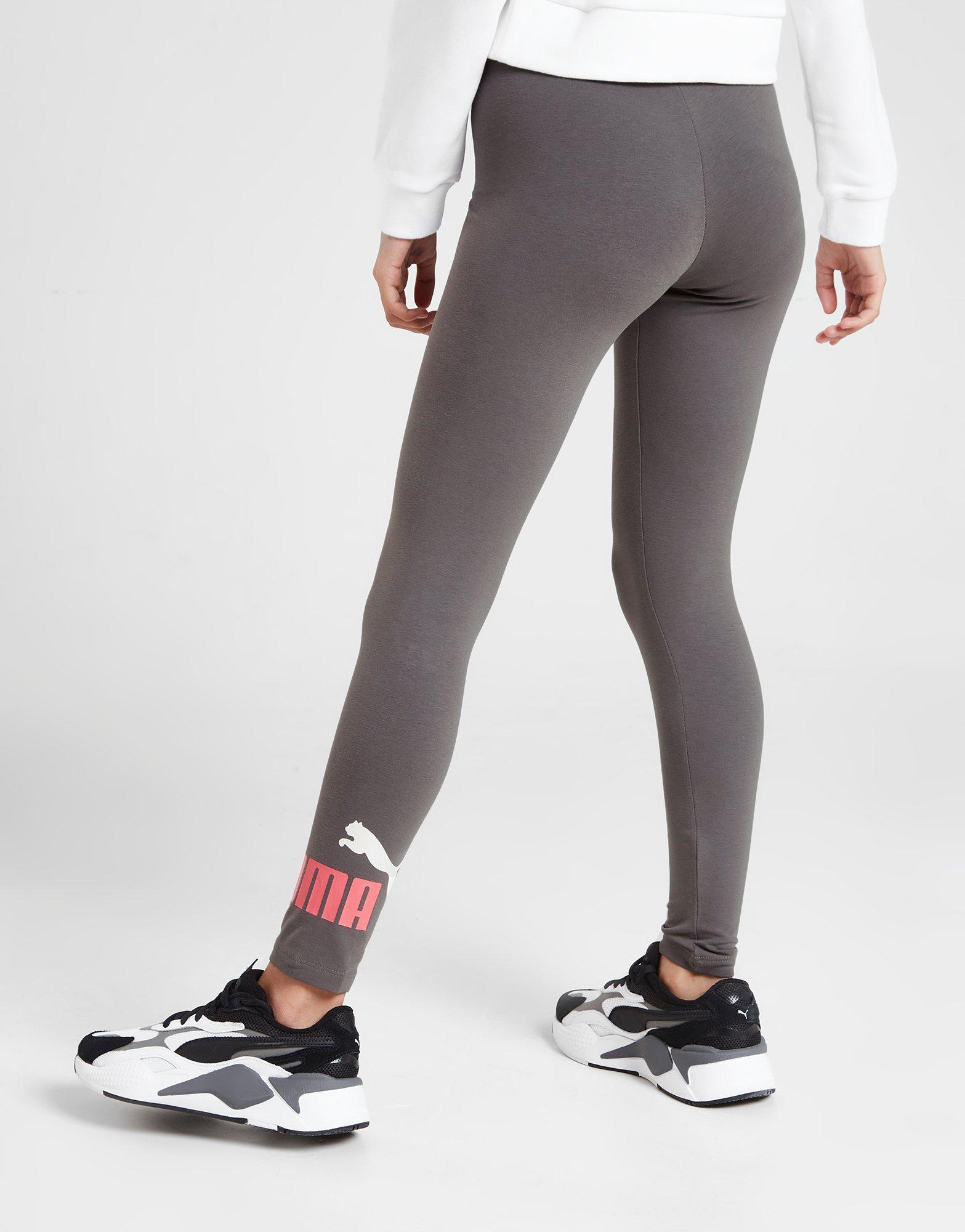 Detské nohavice PUMA GIRLS' ESSENTIALS LOGO LEGGINGS JUNIOR  58773703 Sivá