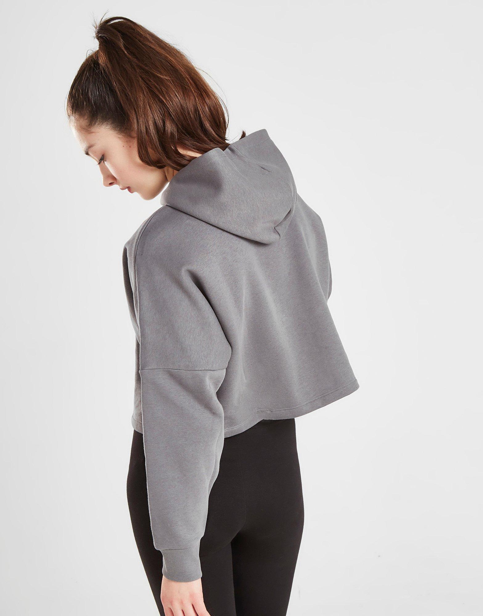 Детски суичър PUMA СУИТЧЪР С КАЧУЛКА GIRLS' CORE CROP HOODIE JUN 84868603 Сив