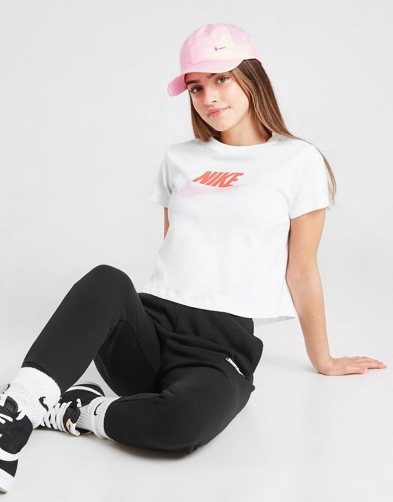 Koszulka, t-shirt dziecięcy NIKE T-SHIRT GIRLS' CROPPED T-SHIRT JUNIOR DA6925105 Biały