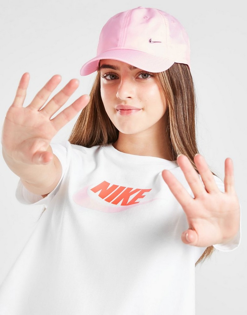 Koszulka, t-shirt dziecięcy NIKE T-SHIRT GIRLS' CROPPED T-SHIRT JUNIOR DA6925105 Biały