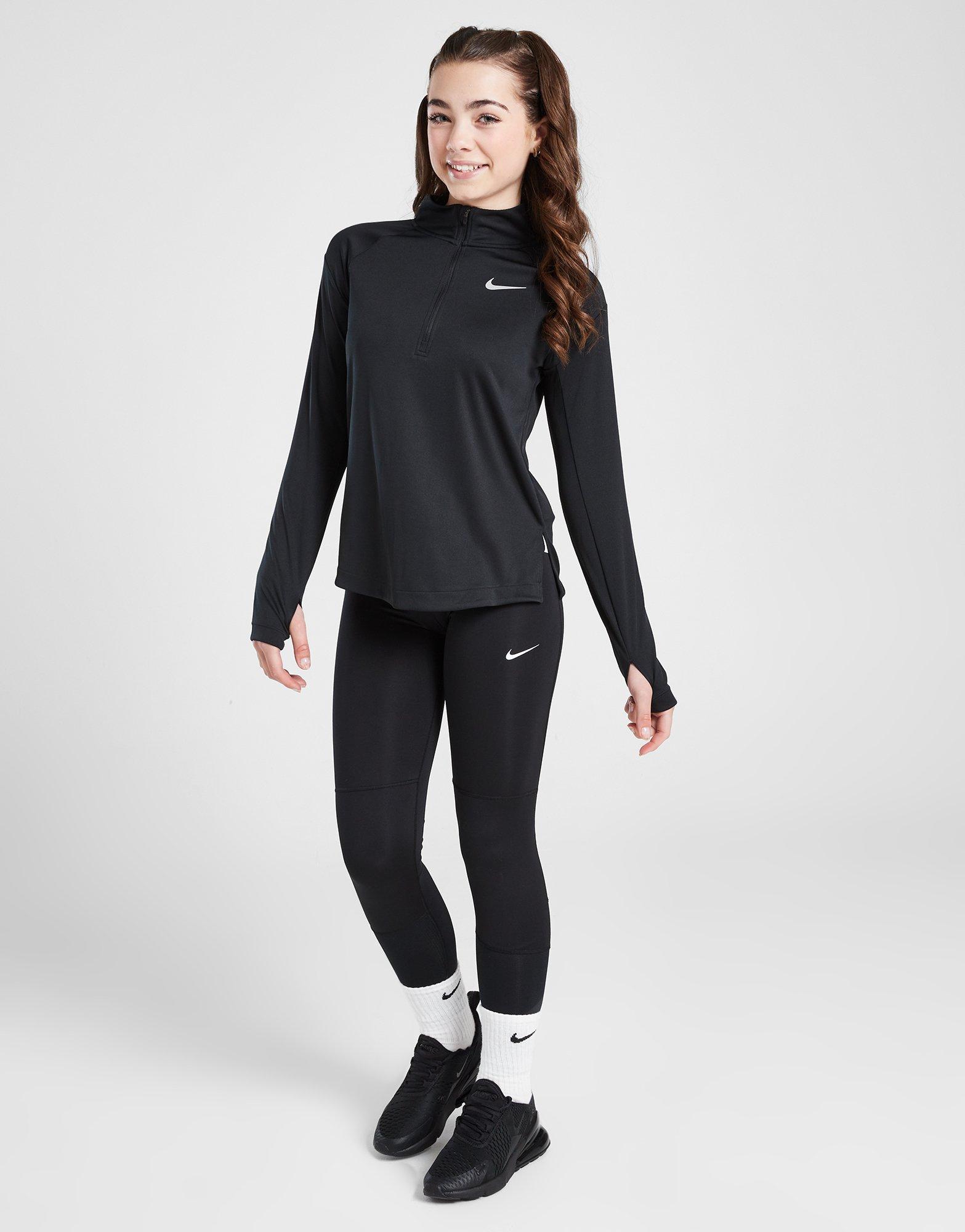 Detská mikina NIKE TRIČKO (G)(F)NK DF LS TOP RUN HZ LT PNK GIRL DD7617-010 Černá