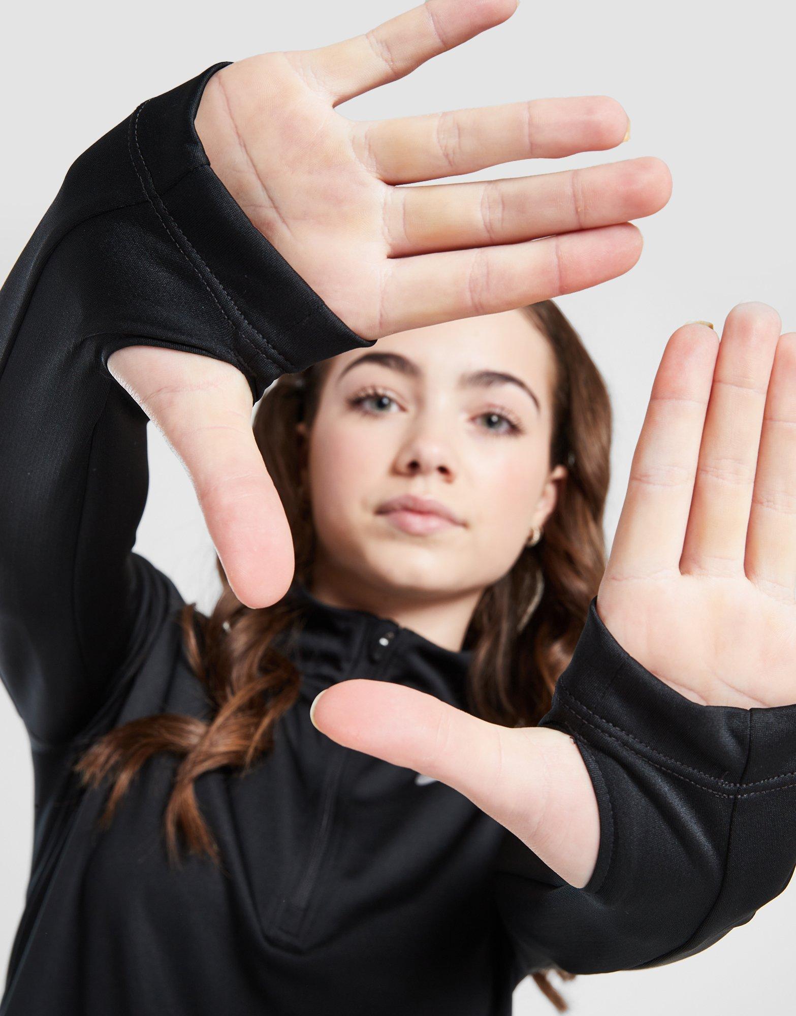 Detská mikina NIKE TRIČKO (G)(F)NK DF LS TOP RUN HZ LT PNK GIRL DD7617-010 Černá