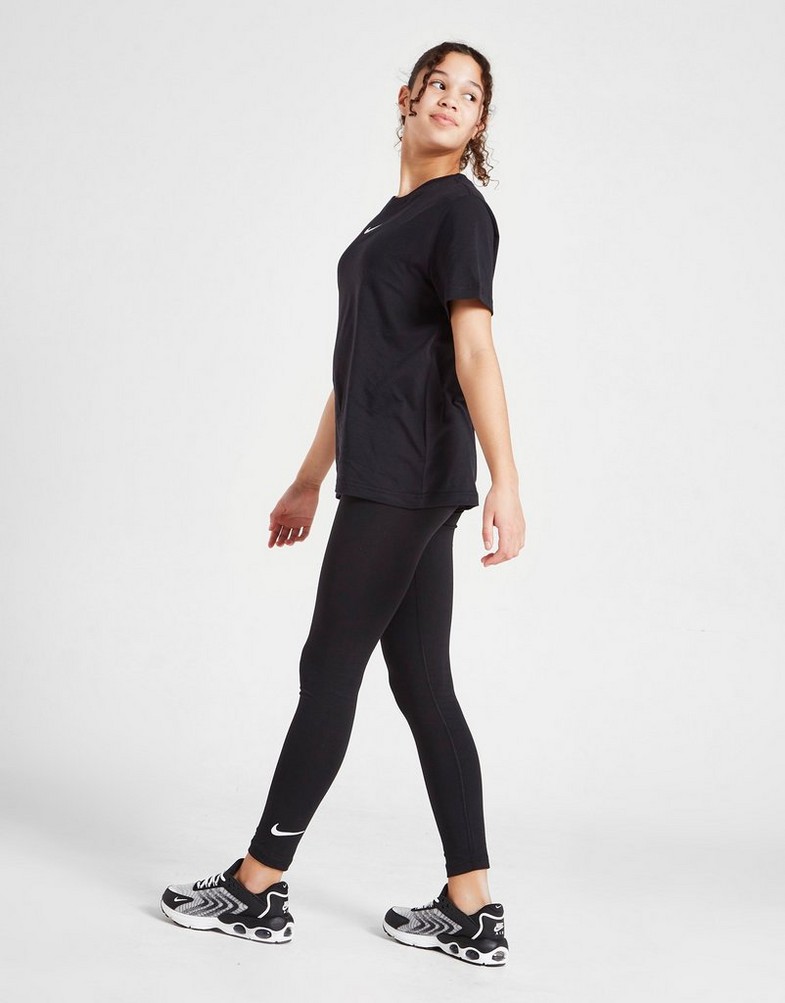 Vaikiškos kelnės NIKE GIRLS' SPORTSWEAR SWOOSH TAMPRĖS JUNIOR GIRL DD6482-010 Juoda