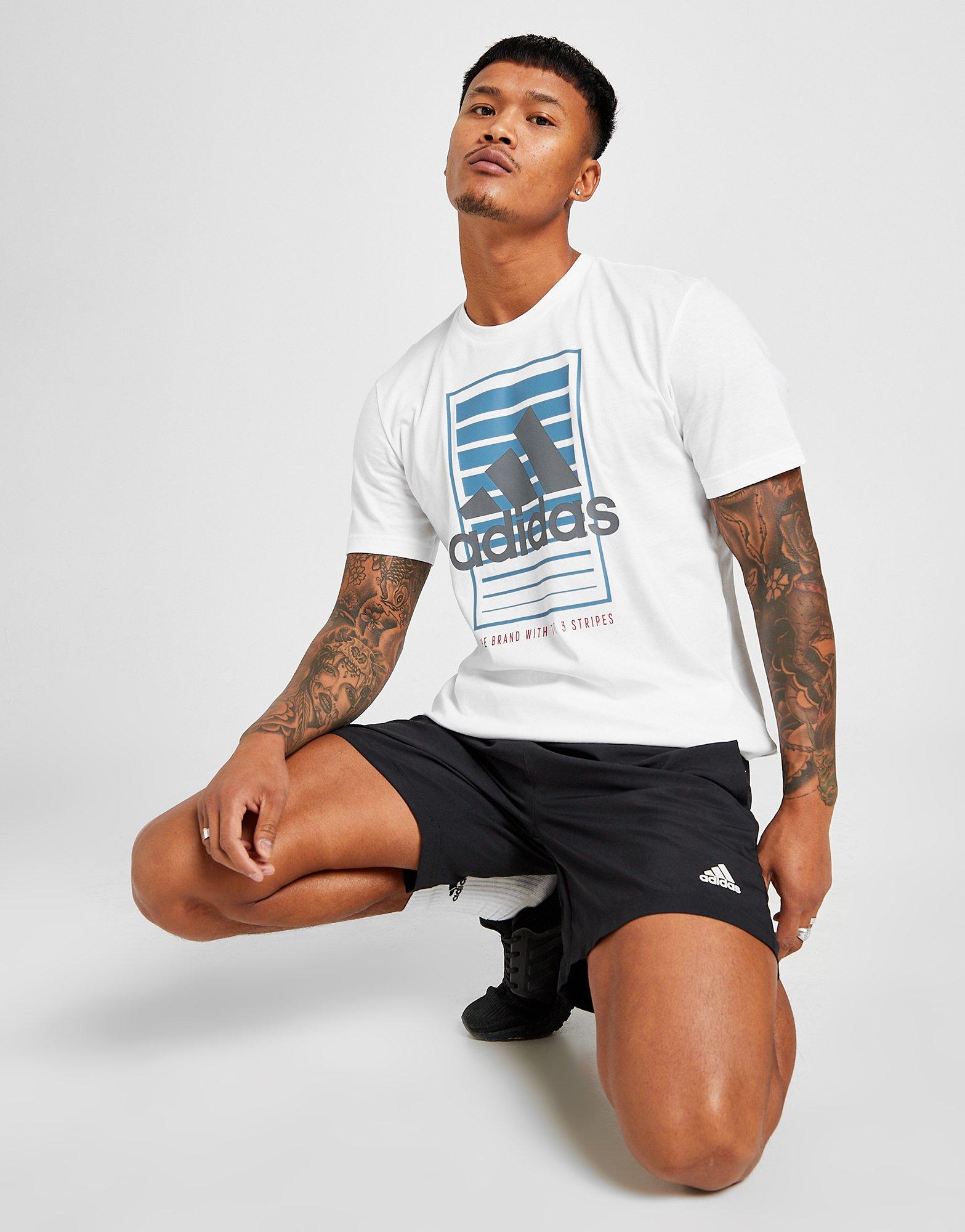 Pánske tričko ADIDAS TRIČKO BADGE OF SPORT BOX FADE TRIČKO HE7250 Biela