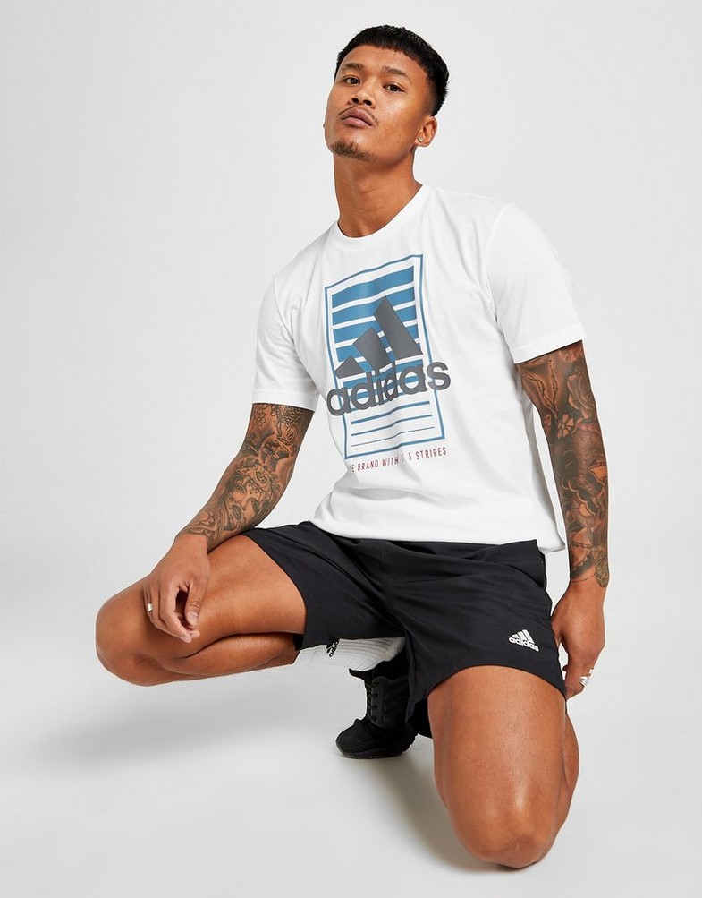Koszulka, t-shirt męski ADIDAS T-SHIRT BADGE OF SPORT BOX FADE T-SHIRT HE7250 Biały