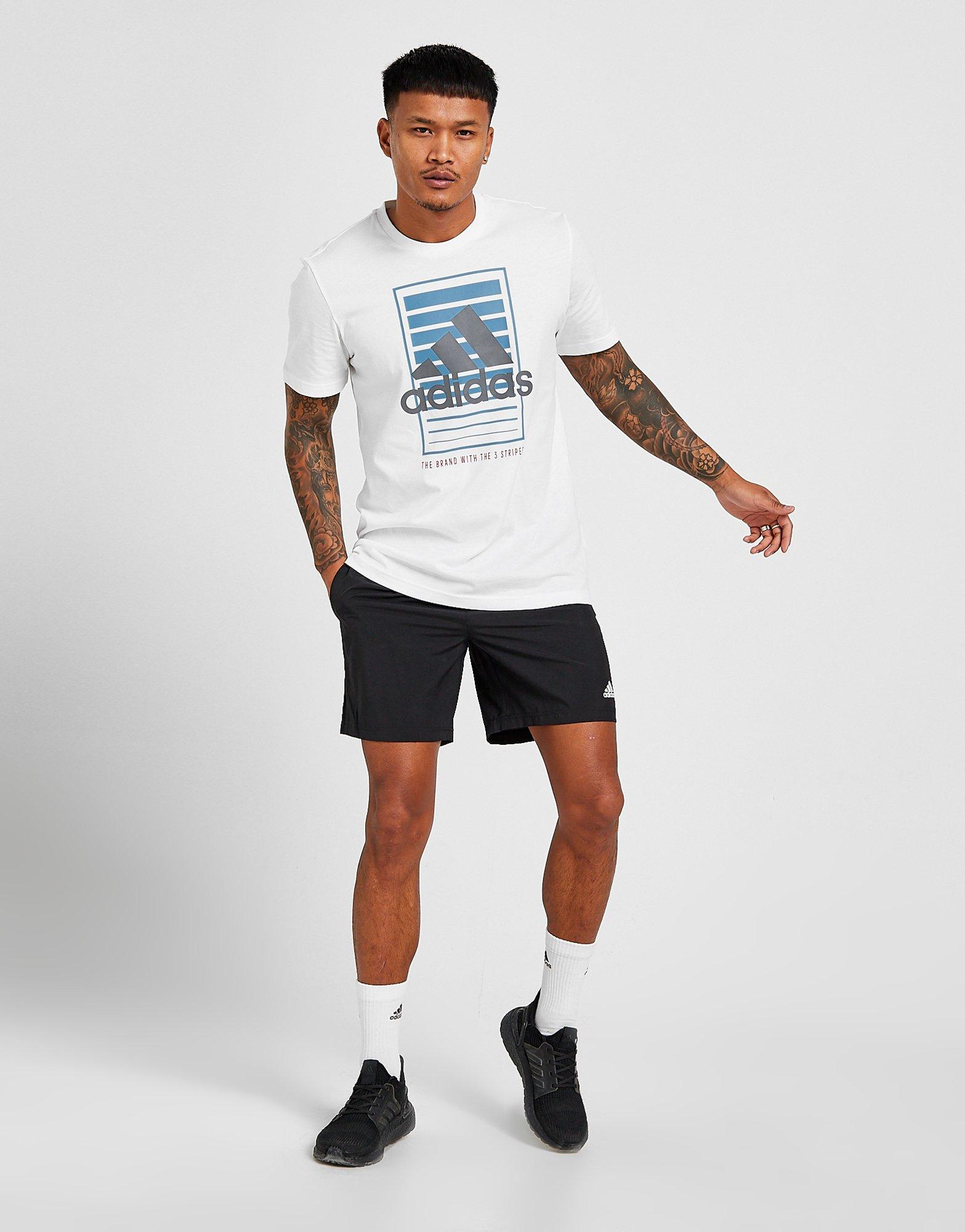 Pánske tričko ADIDAS TRIČKO BADGE OF SPORT BOX FADE TRIČKO HE7250 Biela