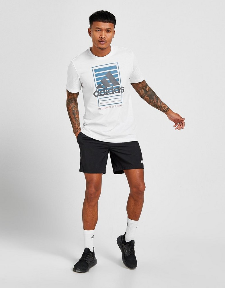 Koszulka, t-shirt męski ADIDAS T-SHIRT BADGE OF SPORT BOX FADE T-SHIRT HE7250 Biały