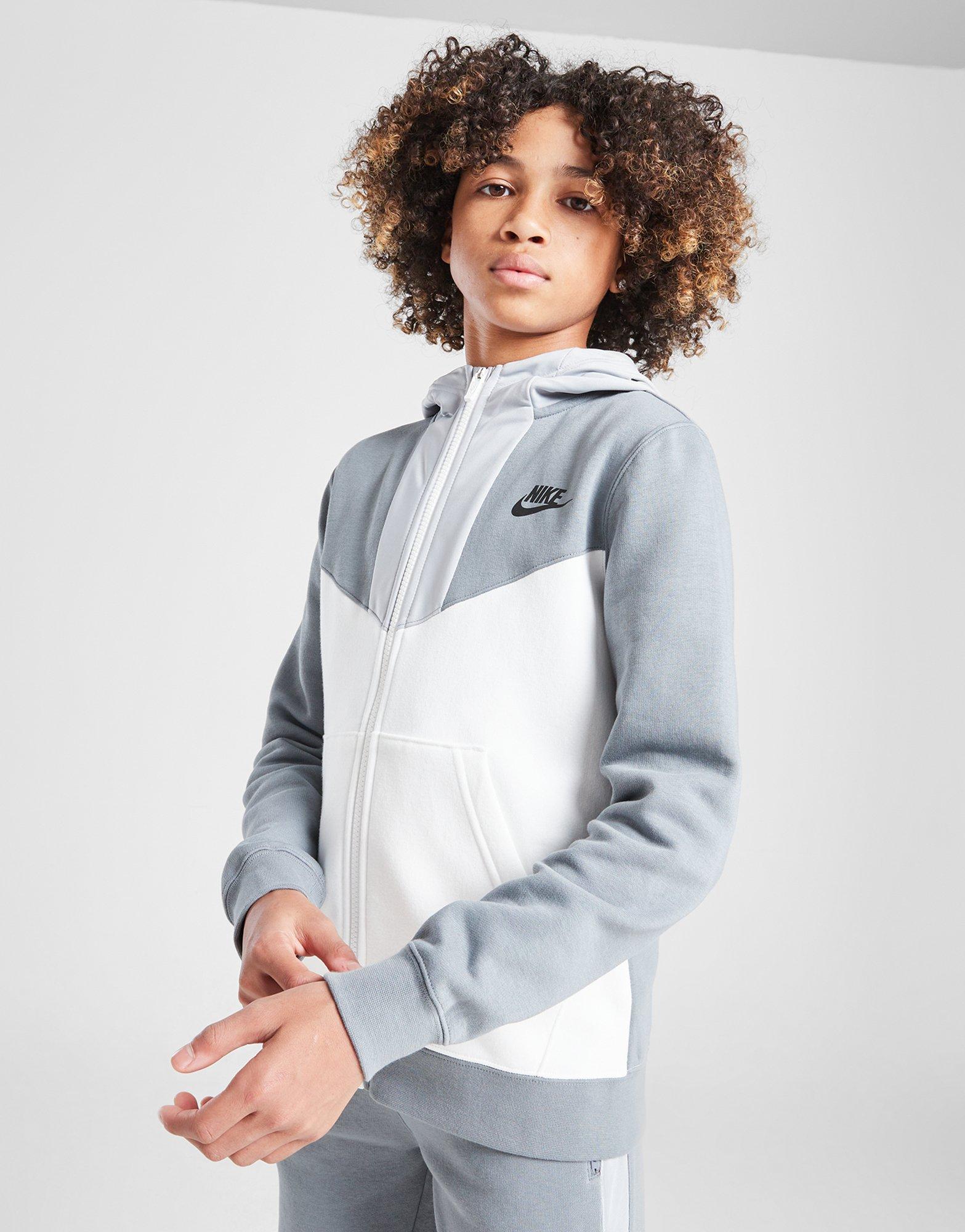 Bluză pentru copii NIKE BLUZĂ B NSW HYBRID FLC FZ B DM6787-065 Gri