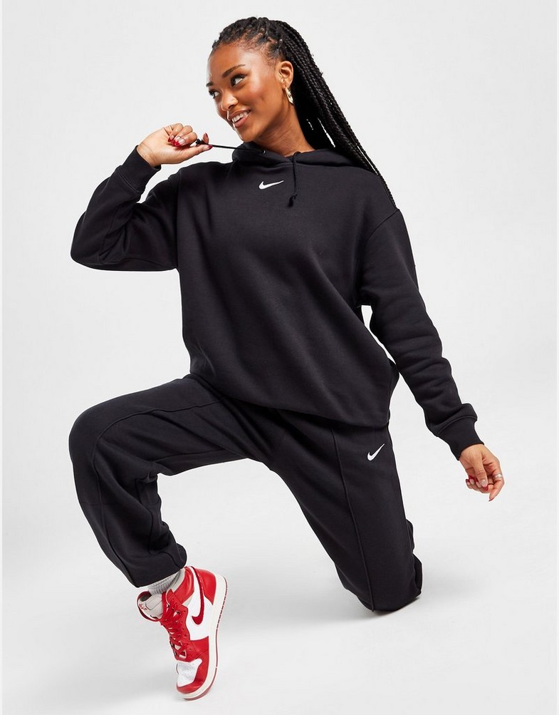 Női pulóver NIKE PULÓVER KAPUCNIS ESSENTIAL OVERSIZED HOODIE CLCTN DJ7668-010 Fekete