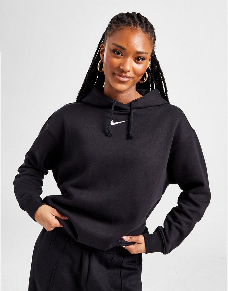 Női pulóver NIKE PULÓVER KAPUCNIS ESSENTIAL OVERSIZED HOODIE CLCTN DJ7668-010 Fekete