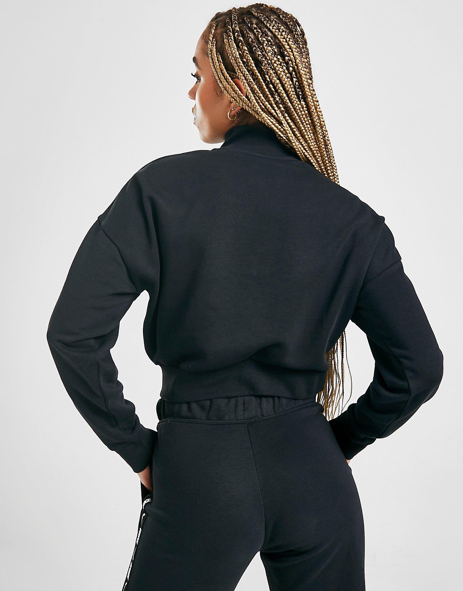 Bluza damska NIKE BLUZA Z KAPTUREM TAPE LOGO 1/4 ZIP CROP TOP DM4670010 Czarny