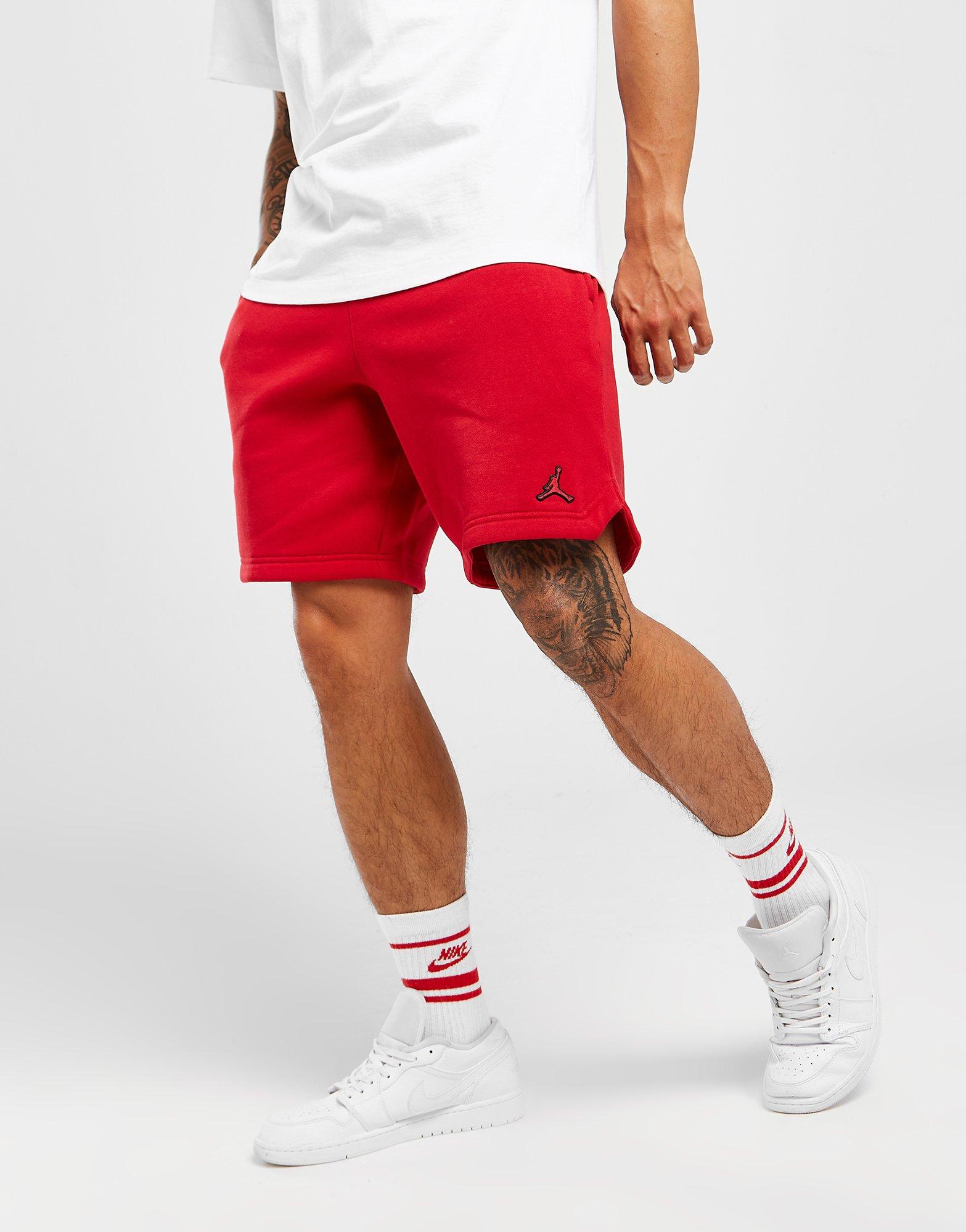 Krótkie spodenki, szorty męskie JORDAN SZORTY ESSENTIAL FLEECE SHORTS DA9826-687 Czerwony