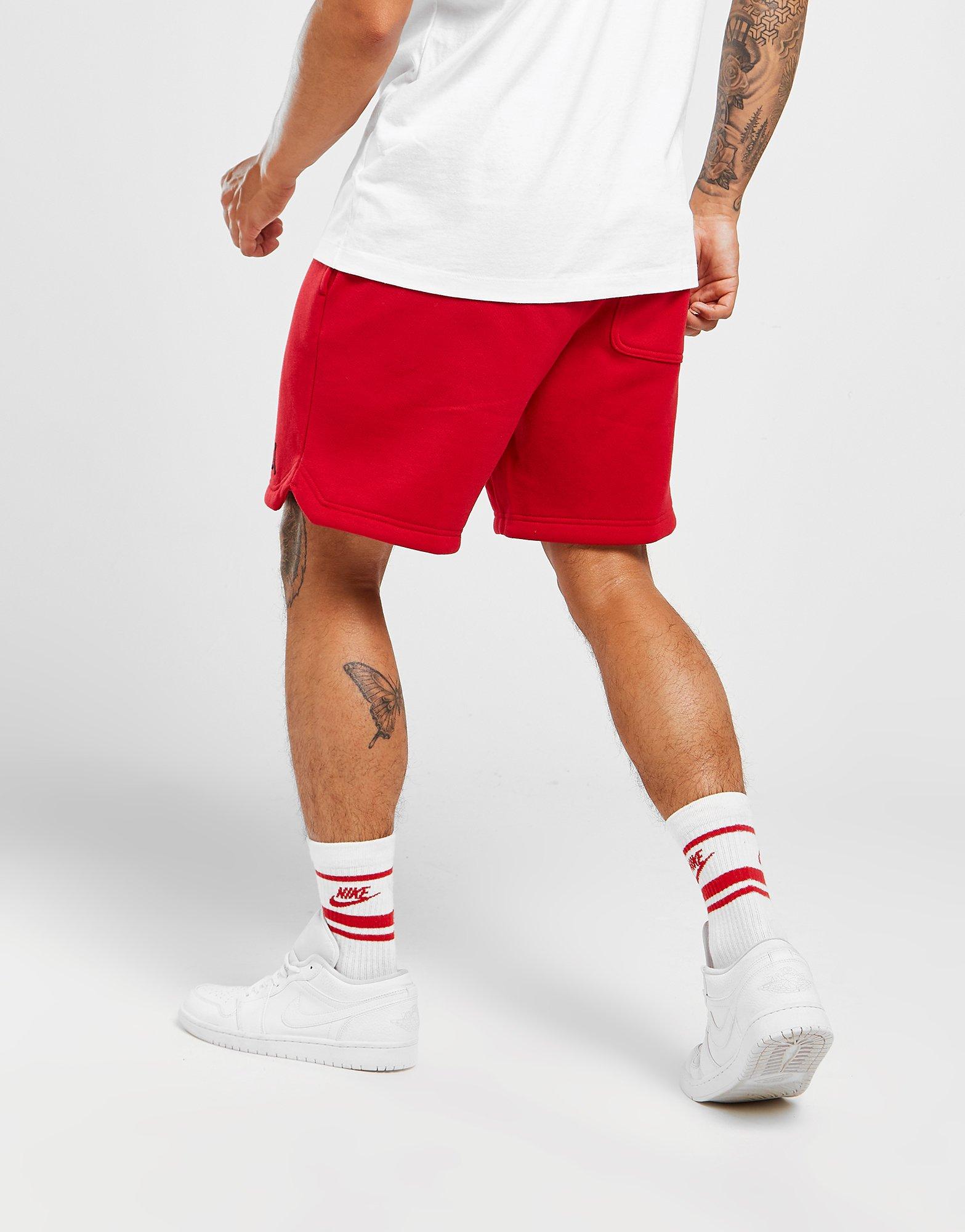 Krótkie spodenki, szorty męskie JORDAN SZORTY ESSENTIAL FLEECE SHORTS DA9826-687 Czerwony