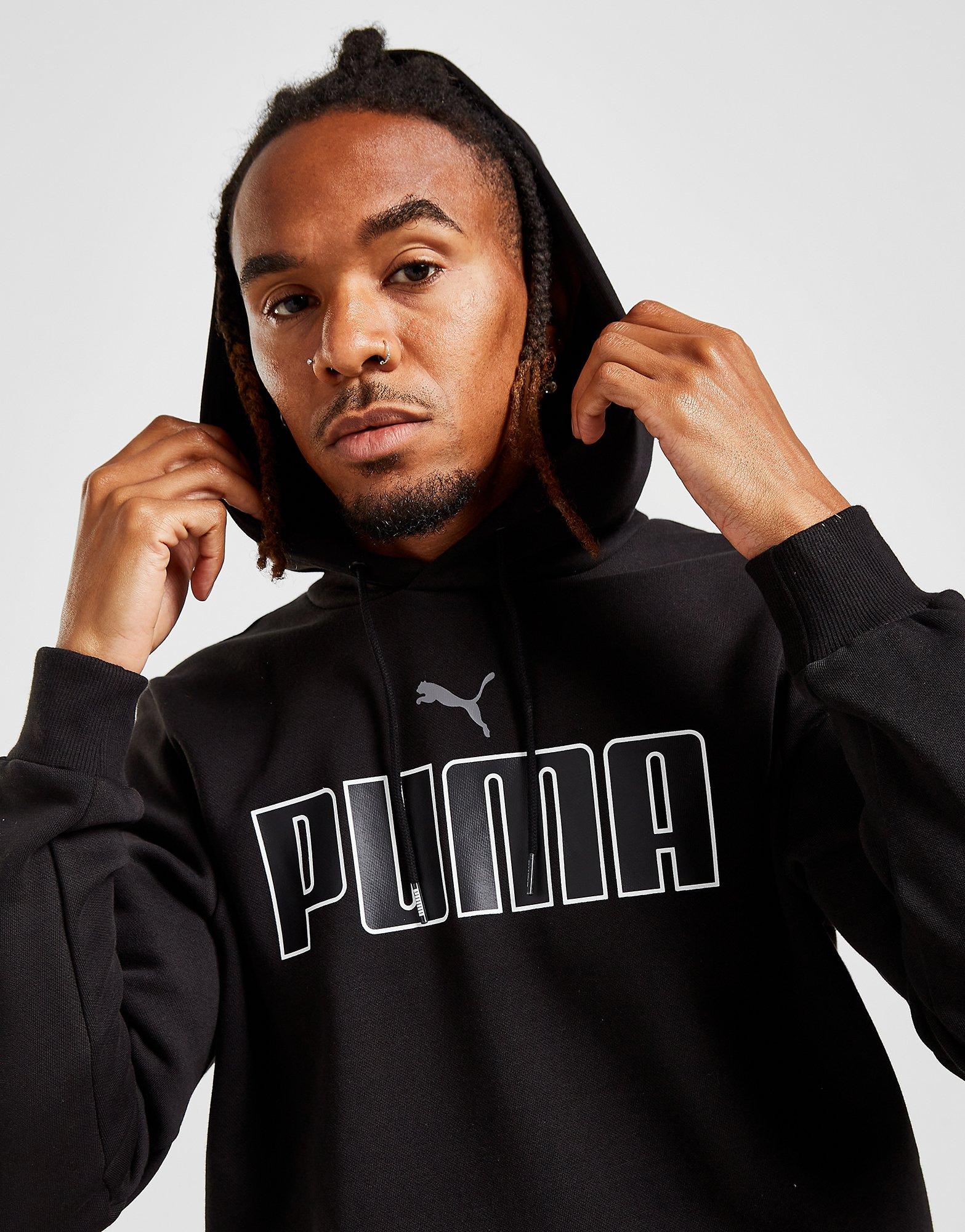 Pánska mikina PUMA CORE LARGE LOGO OVERHEAD HOODIE 84596003 Čierna