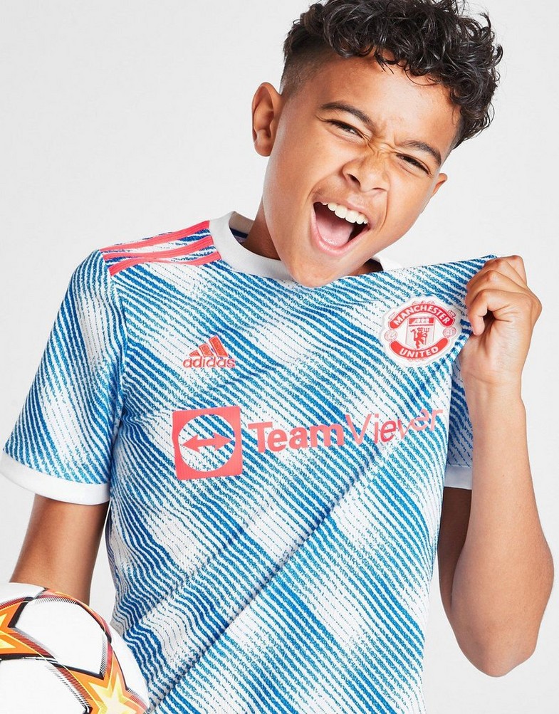 Komplet dresowy dziecięcy ADIDAS KOMPLET MANCHESTER UNITED FC AWAY SHIRT JUNIOR GS2406 Biały