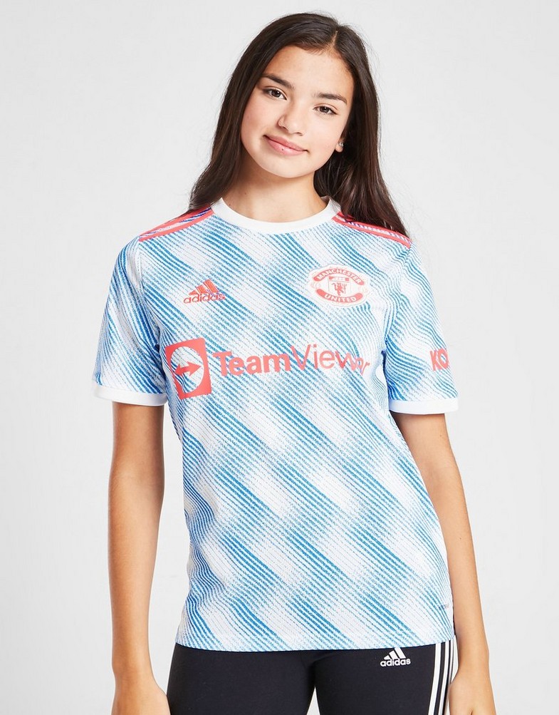Komplet dresowy dziecięcy ADIDAS KOMPLET MANCHESTER UNITED FC AWAY SHIRT JUNIOR GS2406 Biały
