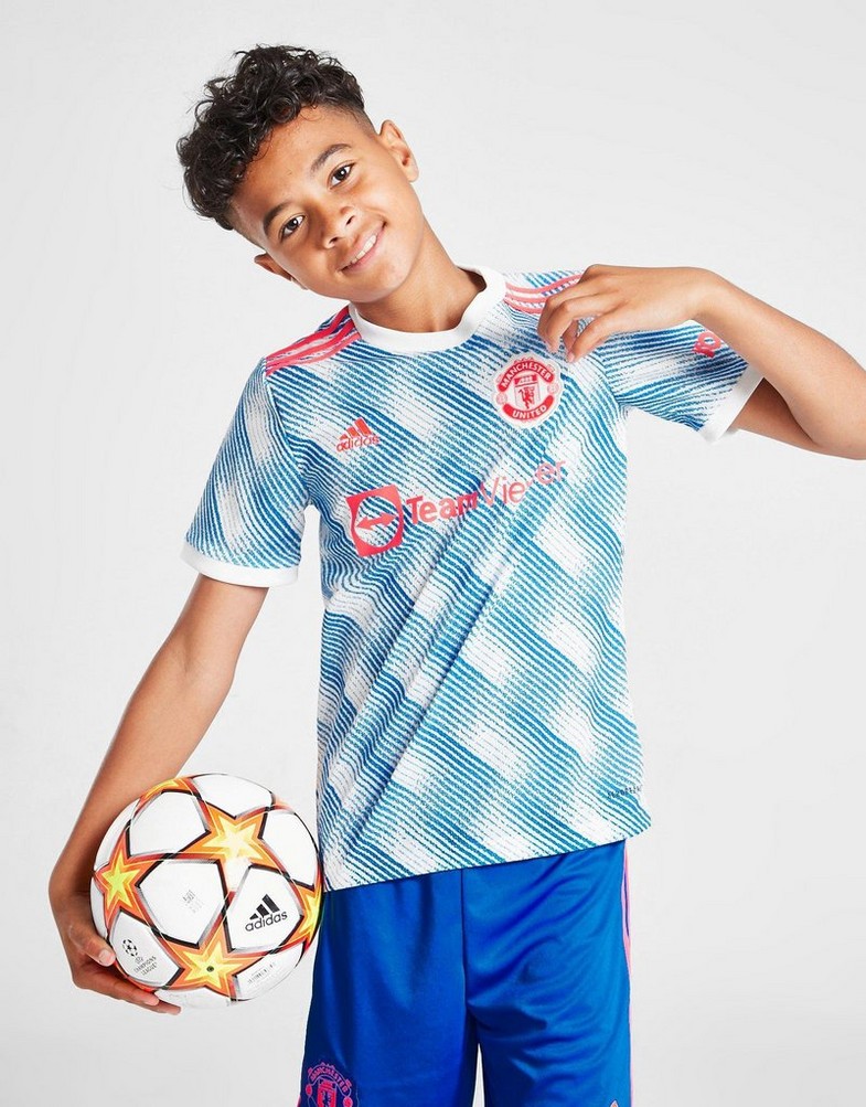 Komplet dresowy dziecięcy ADIDAS KOMPLET MANCHESTER UNITED FC AWAY SHIRT JUNIOR GS2406 Biały