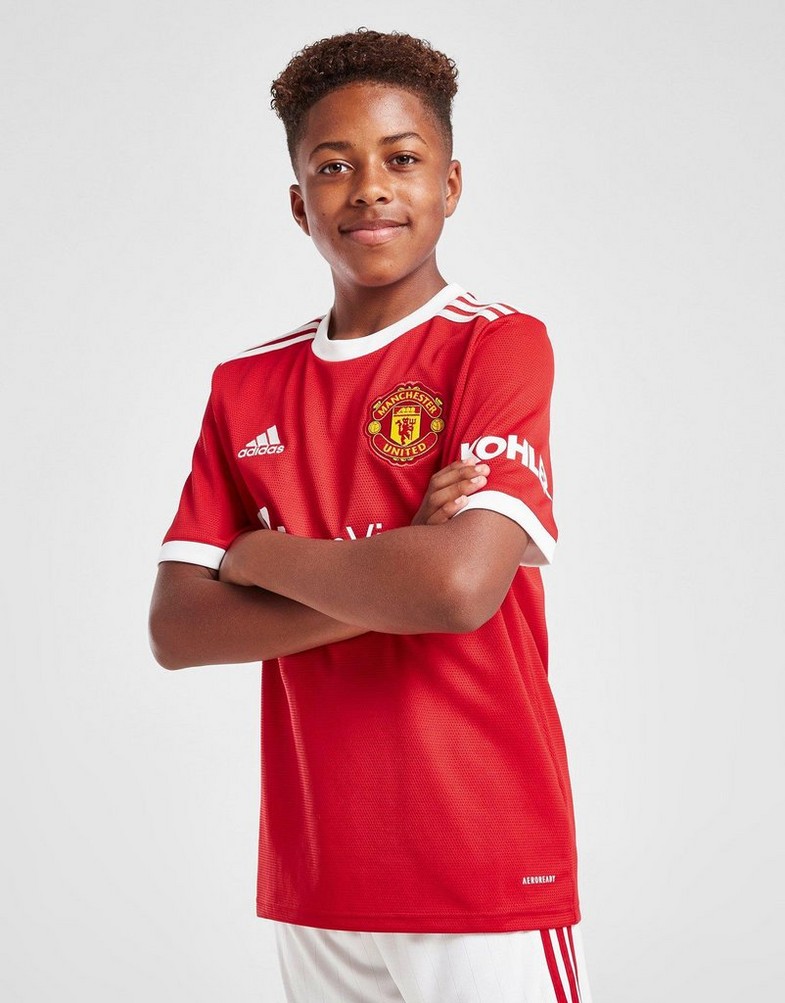 Komplet dresowy dziecięcy ADIDAS KOMPLET MANCHESTER UNITED FC 2021/22 HOME SHIRT JUNIOR GR3778 Czerwony