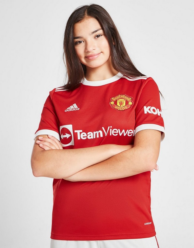Komplet dresowy dziecięcy ADIDAS KOMPLET MANCHESTER UNITED FC 2021/22 HOME SHIRT JUNIOR GR3778 Czerwony