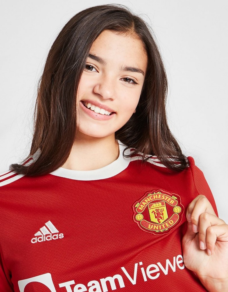Komplet dresowy dziecięcy ADIDAS KOMPLET MANCHESTER UNITED FC 2021/22 HOME SHIRT JUNIOR GR3778 Czerwony