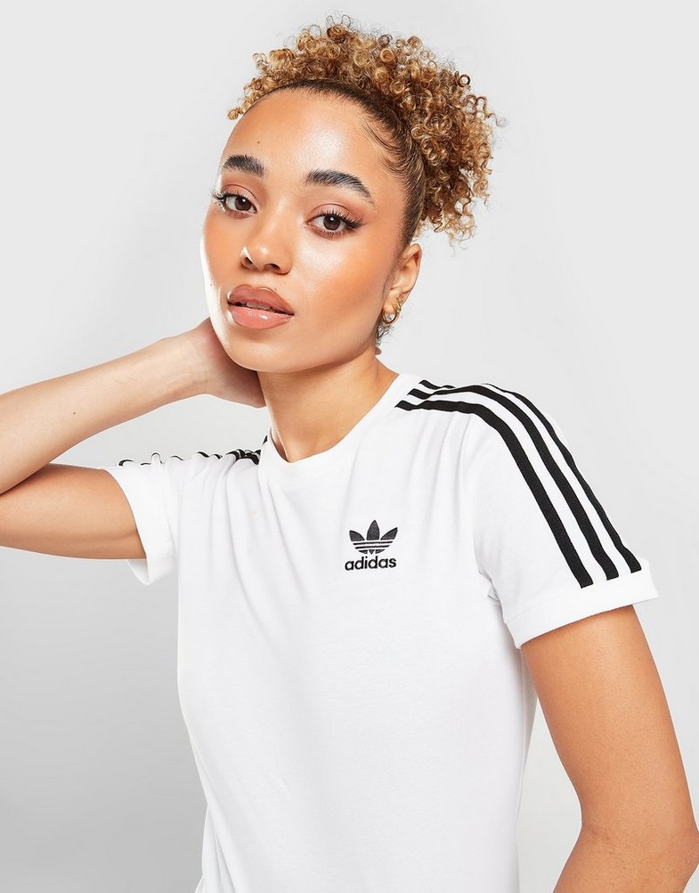 Koszulka, t-shirt damski ADIDAS 3 STRIPES CALIFORNIA T-SHIRT GN2913 Biały