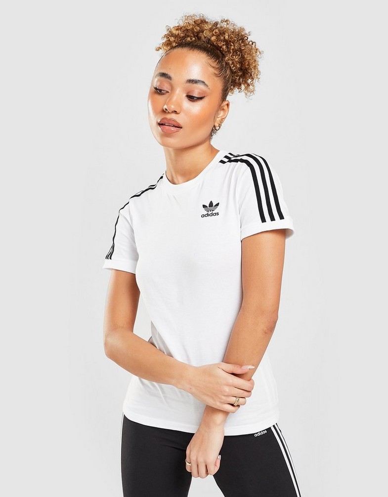 Koszulka, t-shirt damski ADIDAS 3 STRIPES CALIFORNIA T-SHIRT GN2913 Biały