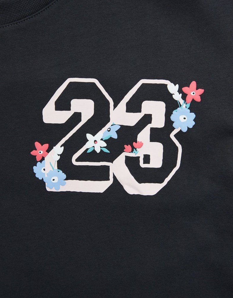 Tricou pentru copii JORDAN TRICOU JDG SUMMER BLOOM OVERSIZED TEE 45D923G0T Negru