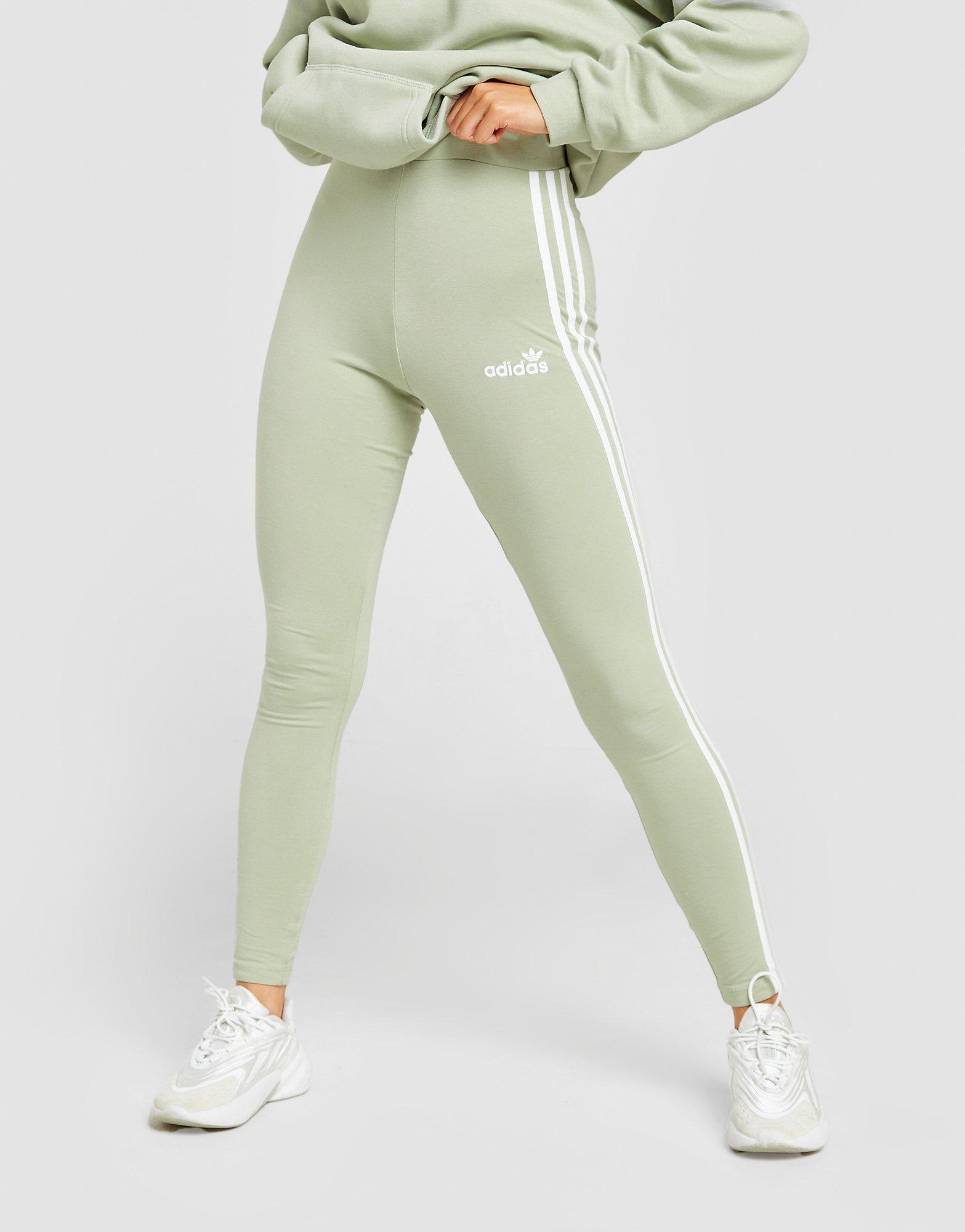 Colanți pentru femei ADIDAS COLANȚI 3-STRIPES LINEAR COLANȚI HD2574 Verde