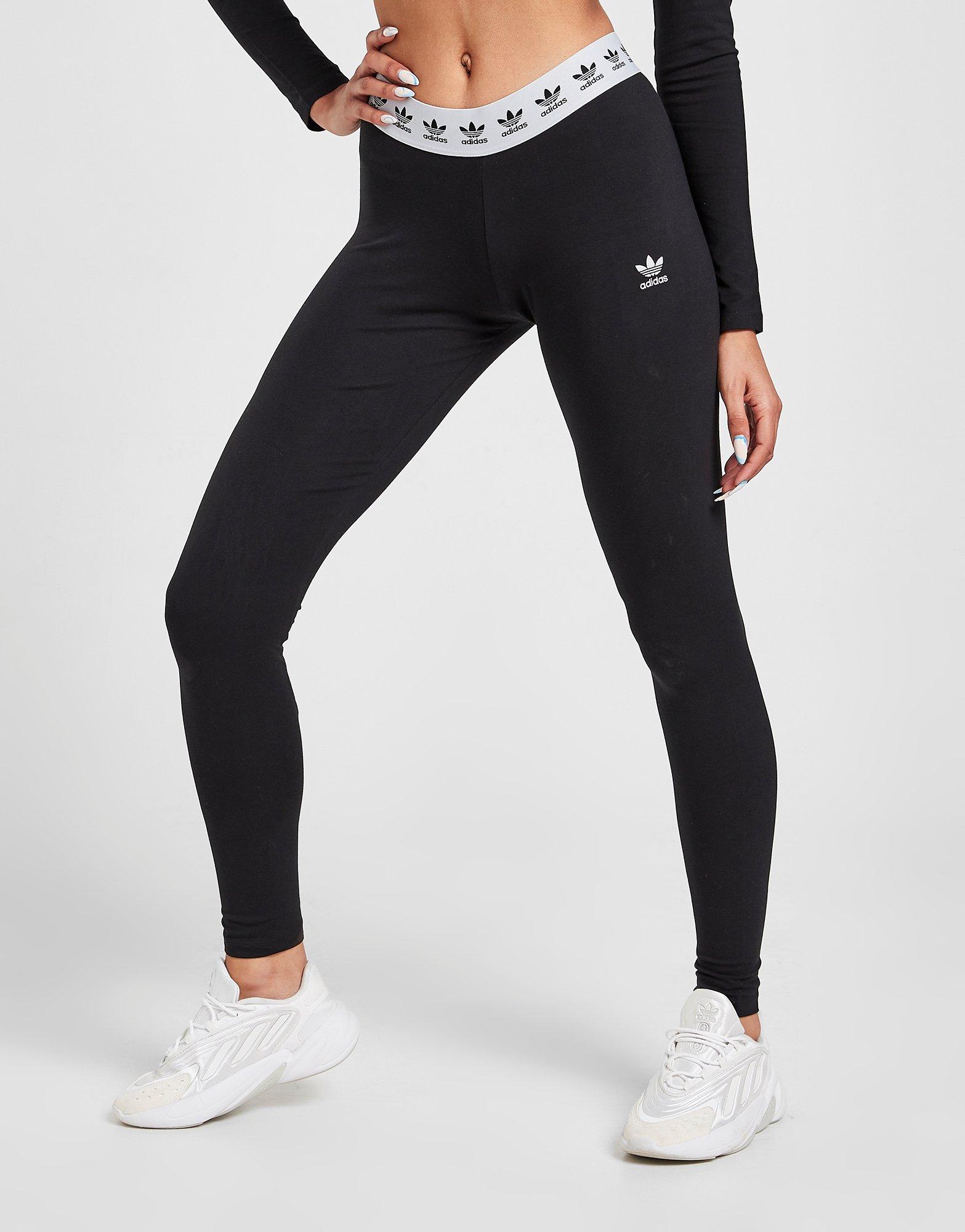 Colanți pentru femei ADIDAS COLANȚI TREFOIL TAPE COLANȚI HB6021 Negru