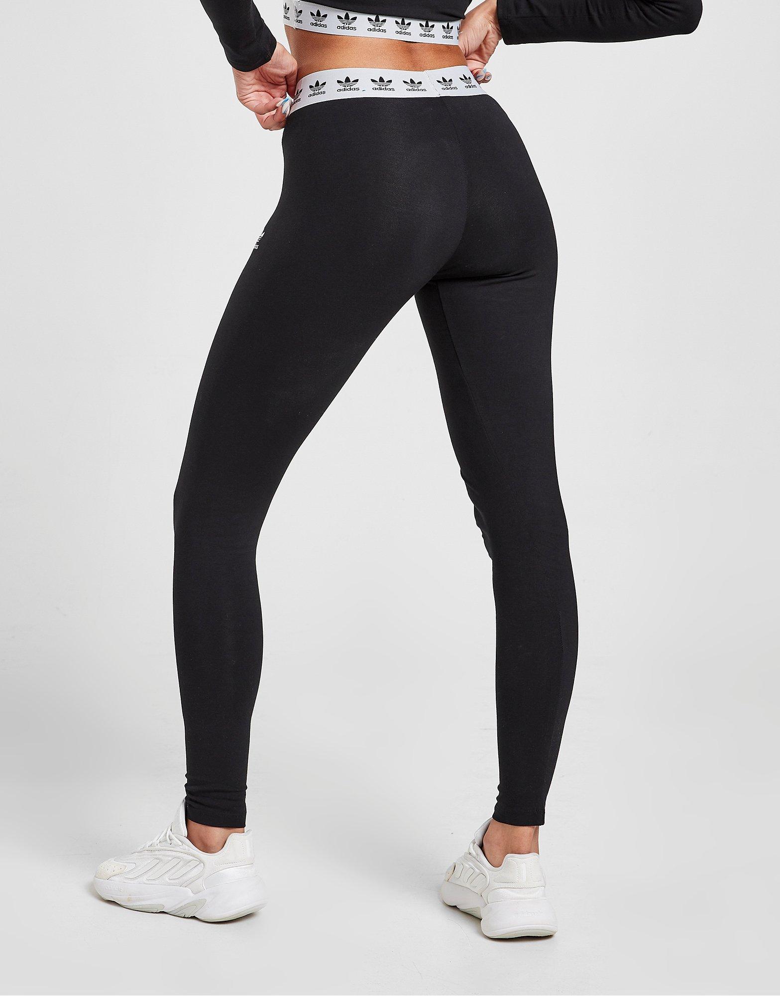 Colanți pentru femei ADIDAS COLANȚI TREFOIL TAPE COLANȚI HB6021 Negru