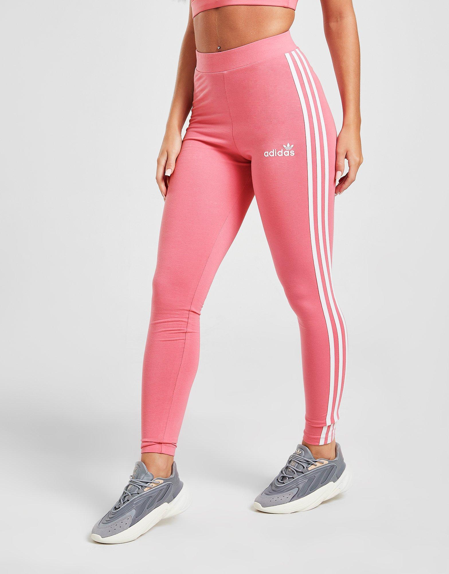 Legginsy damskie ADIDAS LEGGINGS 3-STRIPES LINEAR LEGGINGS HD2572 Różowy