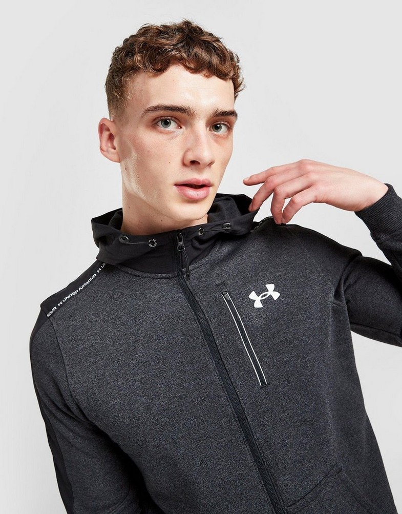 Bluza męska UNDER ARMOUR BLUZA Z KAPTUREM THREADBORNE FULL ZIP 1368674-001 Czarny
