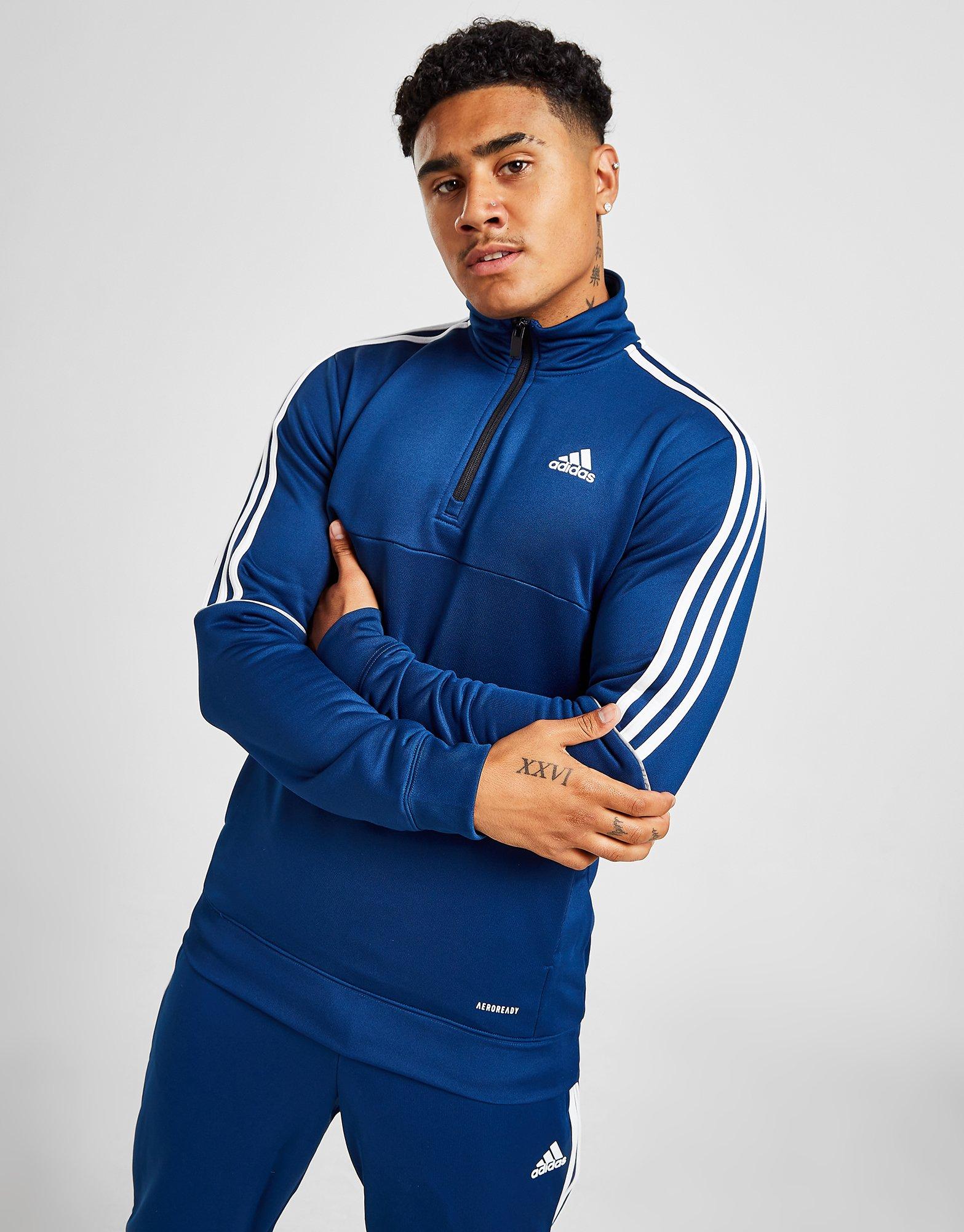 Bluză pentru bărbați ADIDAS BLUZĂ MATCH 1/2 ZIP FOOTBALL TRACK TOP GT1768 Albastru